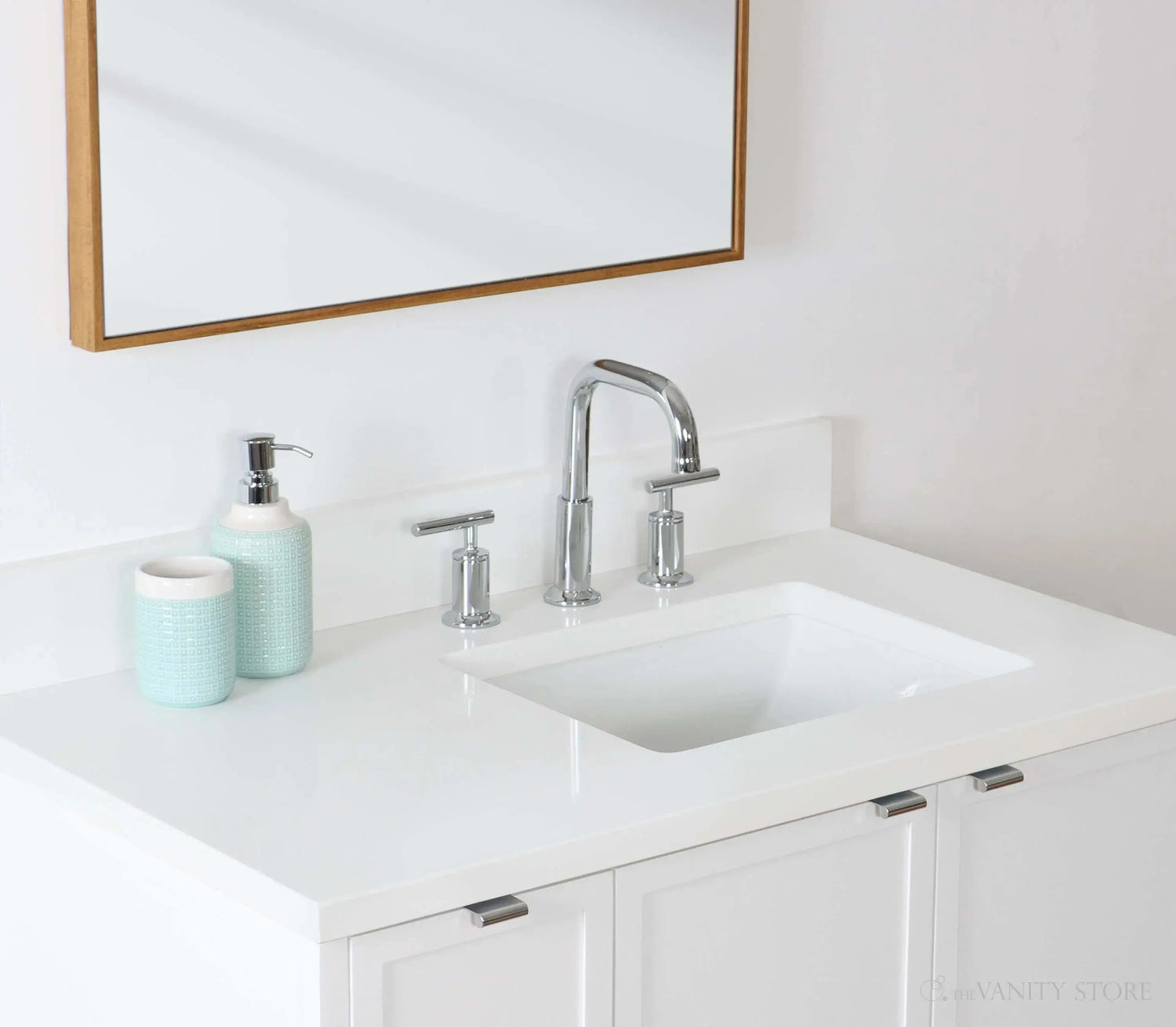 Cape Breton SLIM 36" Wall Mount Satin White Bathroom Vanity, Right Sink Teodor Bathroom Vanity Canada