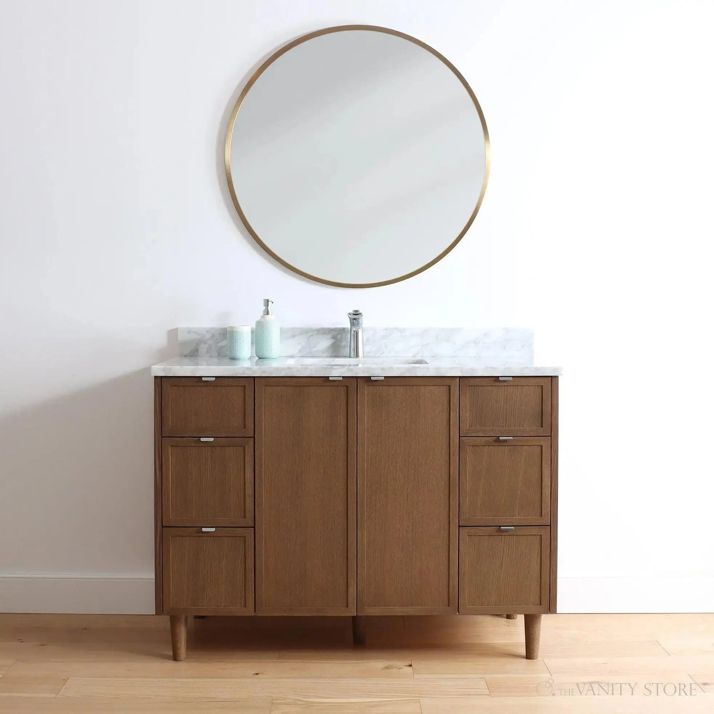 Cape Breton SLIM 48" Mid Century Oak Bathroom Vanity Teodor Bathroom Vanity Canada