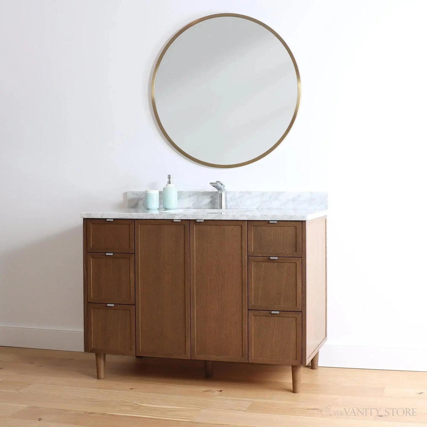 Cape Breton SLIM 48" Mid Century Oak Bathroom Vanity Teodor Bathroom Vanity Canada