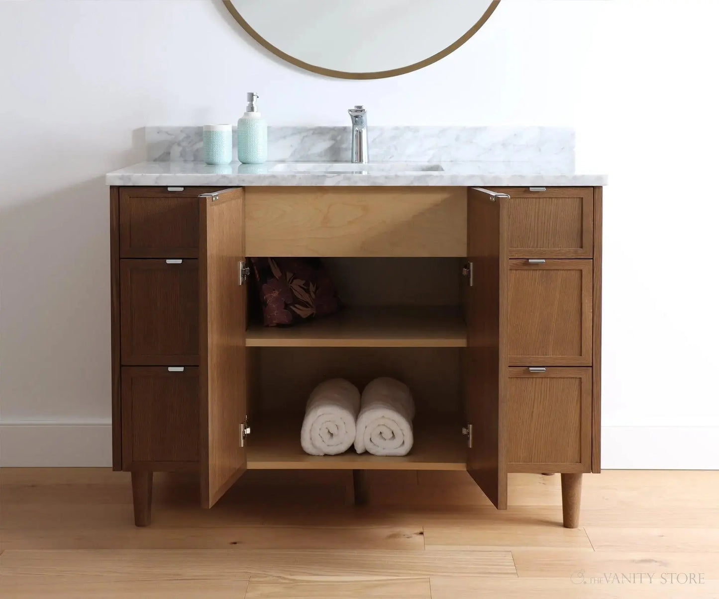 Cape Breton SLIM 48" Mid Century Oak Bathroom Vanity Teodor Bathroom Vanity Canada