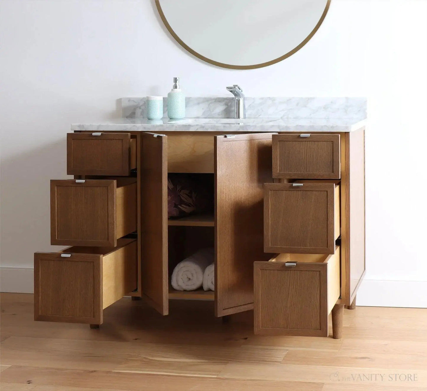 Cape Breton SLIM 48" Mid Century Oak Bathroom Vanity Teodor Bathroom Vanity Canada
