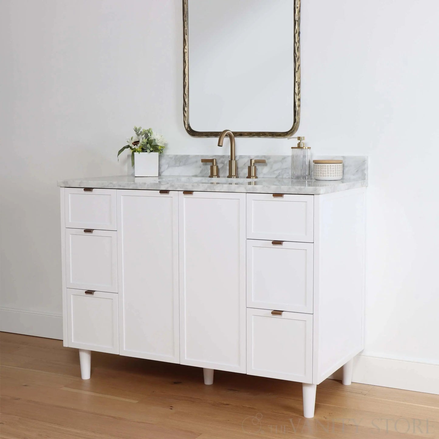 Cape Breton SLIM 48" Satin White Bathroom Vanity Teodor Bathroom Vanity Canada