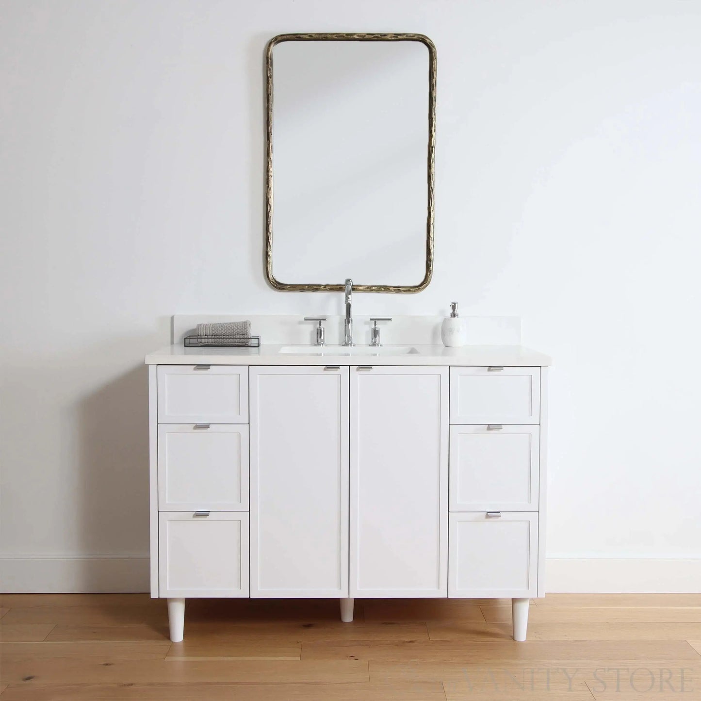 Cape Breton SLIM 48" Satin White Bathroom Vanity Teodor Bathroom Vanity Canada
