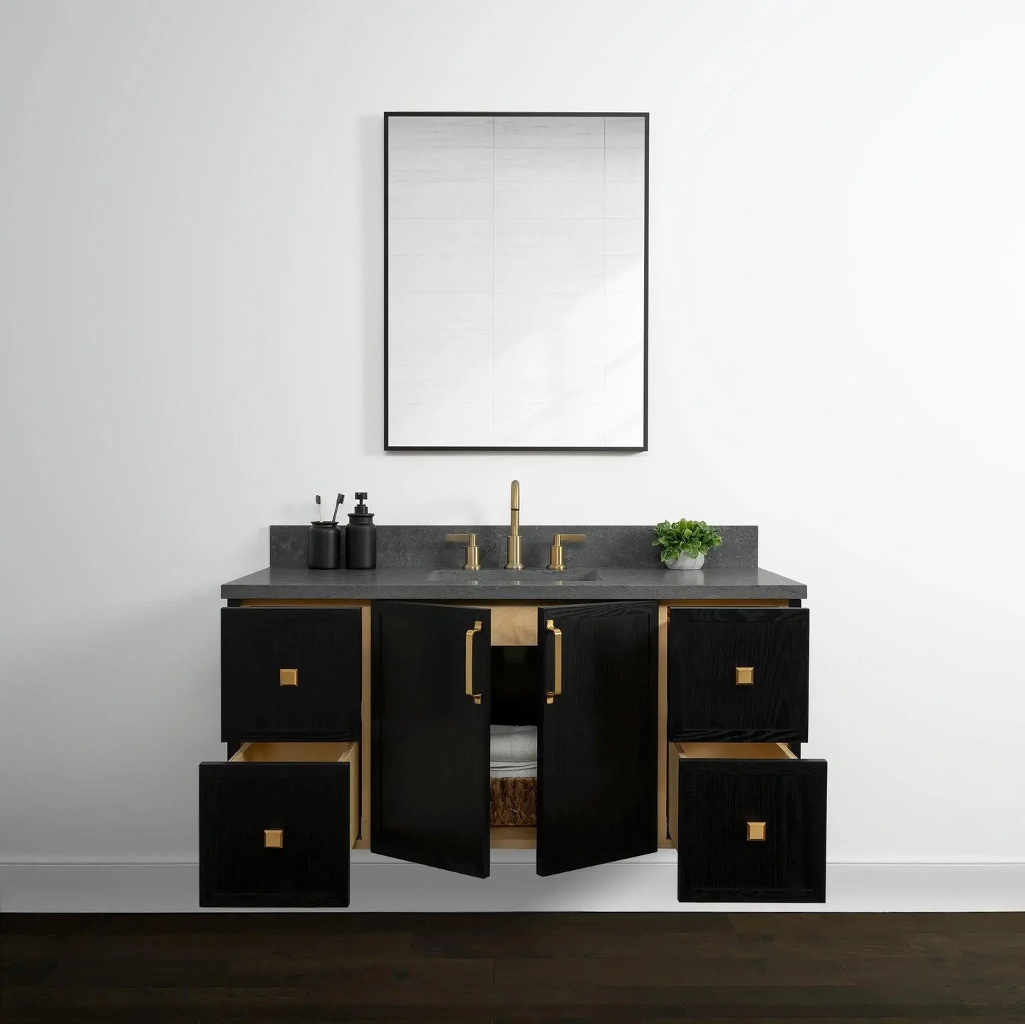 Cape Breton 48", Teodor® Wall Mount Blackened Oak Vanity Teodor Bathroom VanityCanada