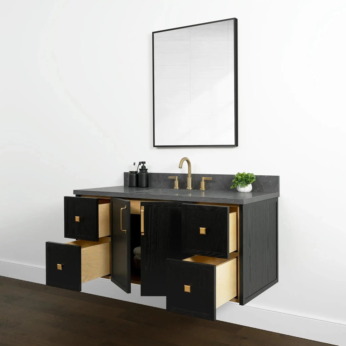 Cape Breton 48", Teodor® Wall Mount Blackened Oak Vanity Teodor Bathroom VanityCanada