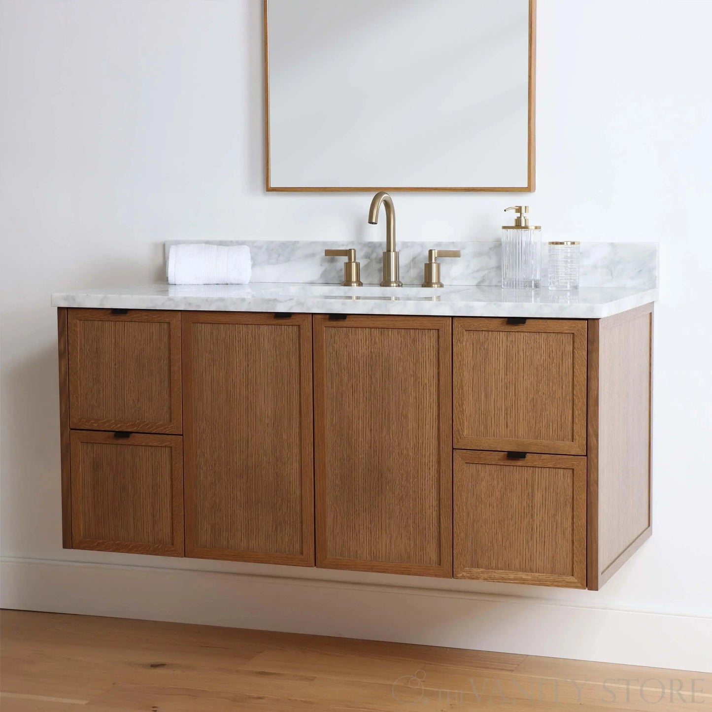 Cape Breton SLIM 48" Wall Mount Mid Century Oak Bathroom Vanity Teodor Bathroom Vanity Canada
