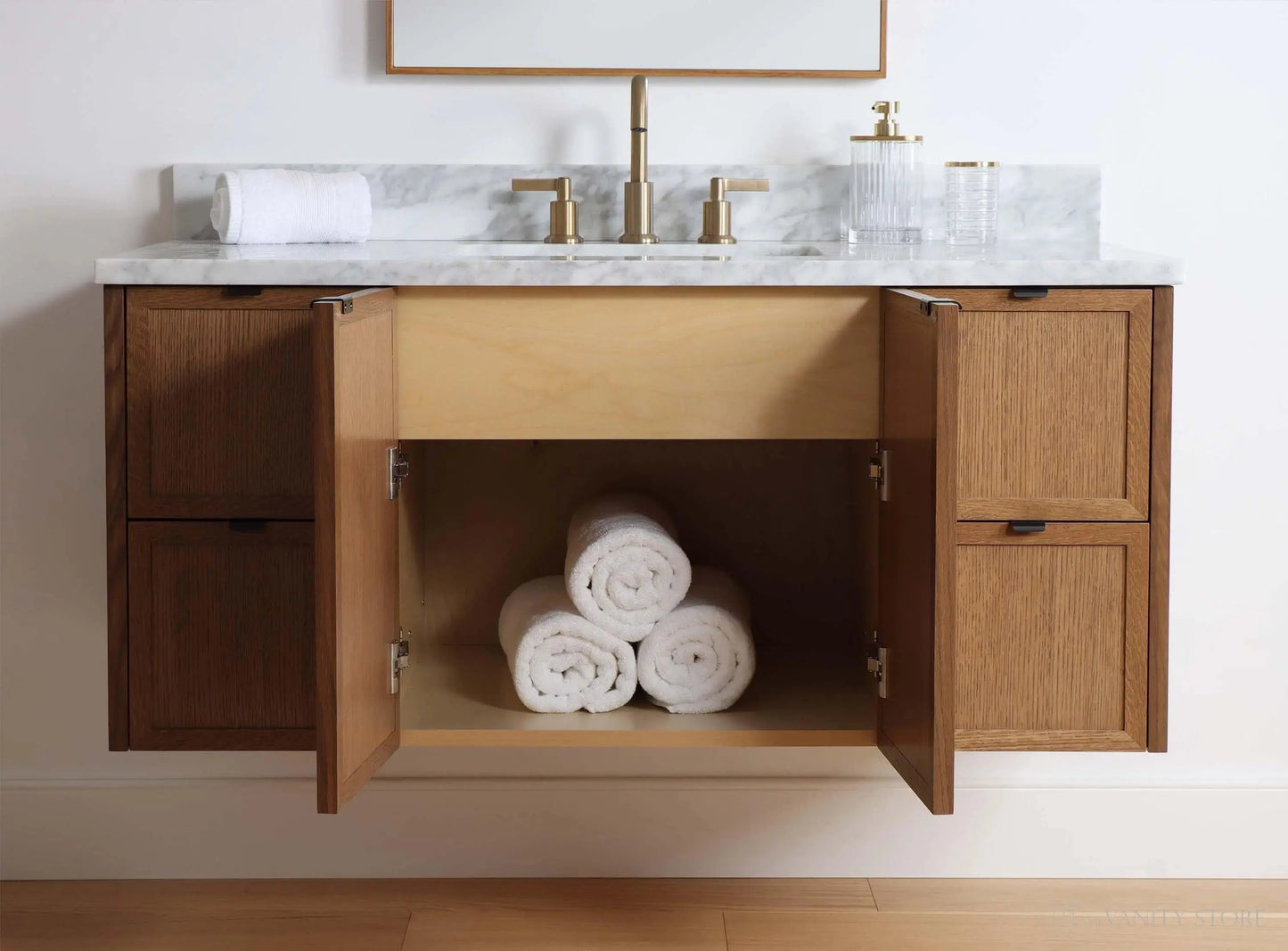 Cape Breton SLIM 48" Wall Mount Mid Century Oak Bathroom Vanity Teodor Bathroom Vanity Canada