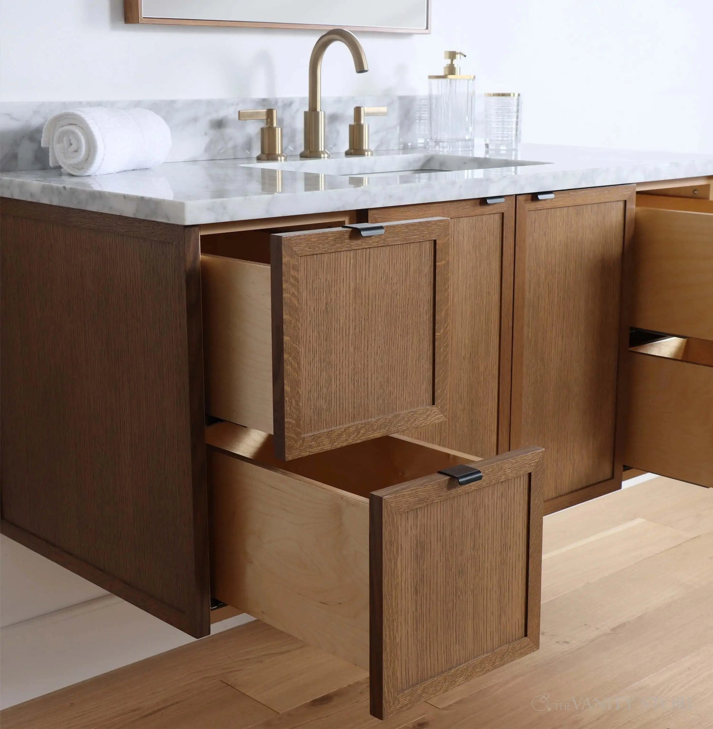 Cape Breton SLIM 48" Wall Mount Mid Century Oak Bathroom Vanity Teodor Bathroom Vanity Canada