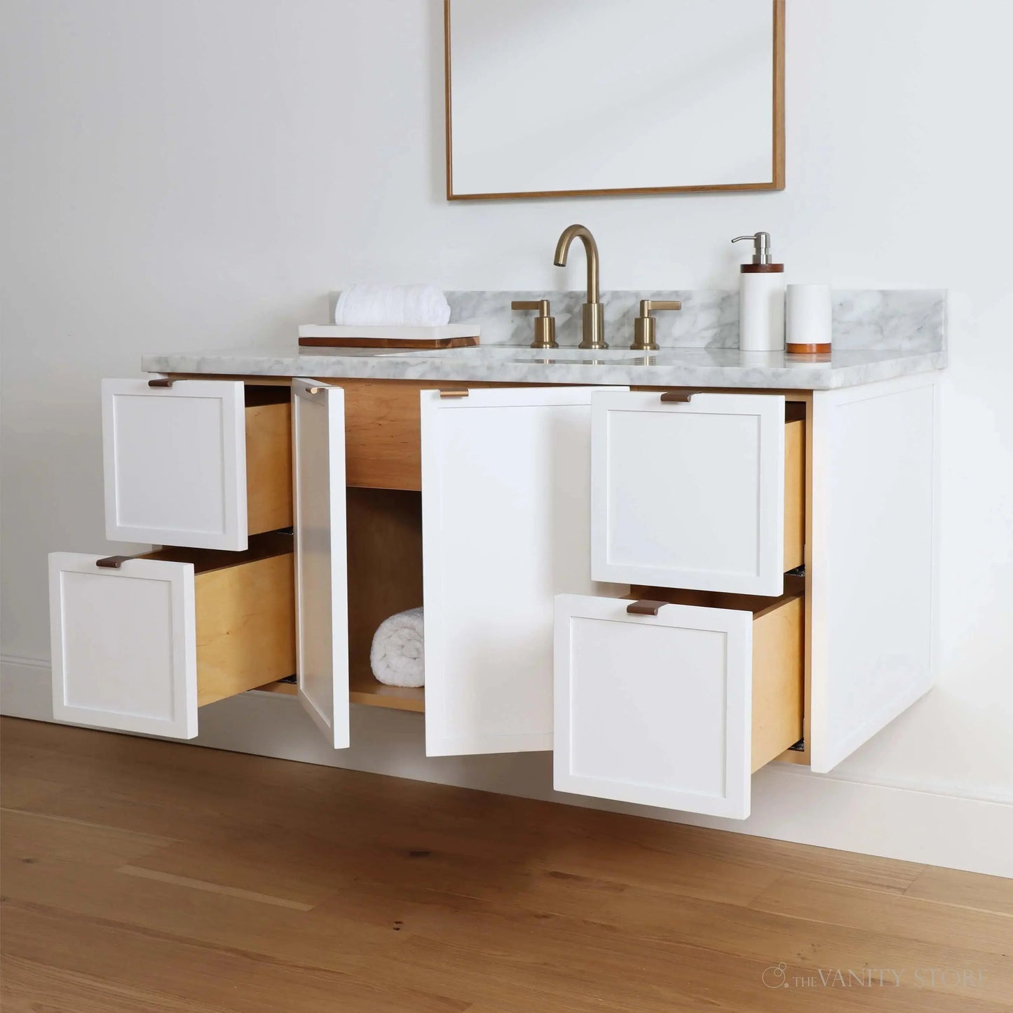 Cape Breton SLIM 48" Wall Mount Satin White Bathroom Vanity Teodor Bathroom Vanity Canada