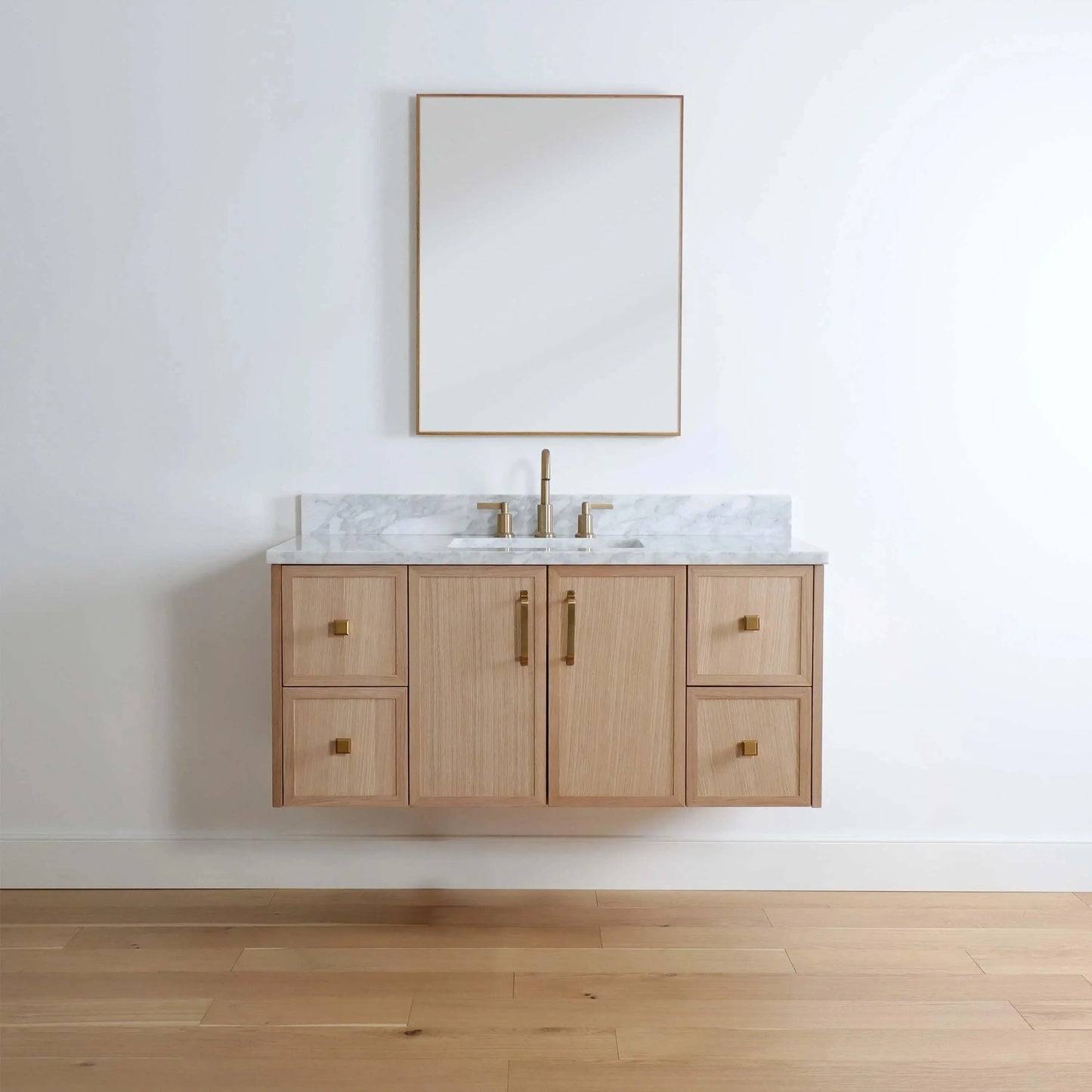 Cape Breton SLIM 48" Wall Mount White Oak Bathroom Vanity Teodor Bathroom Vanity Canada