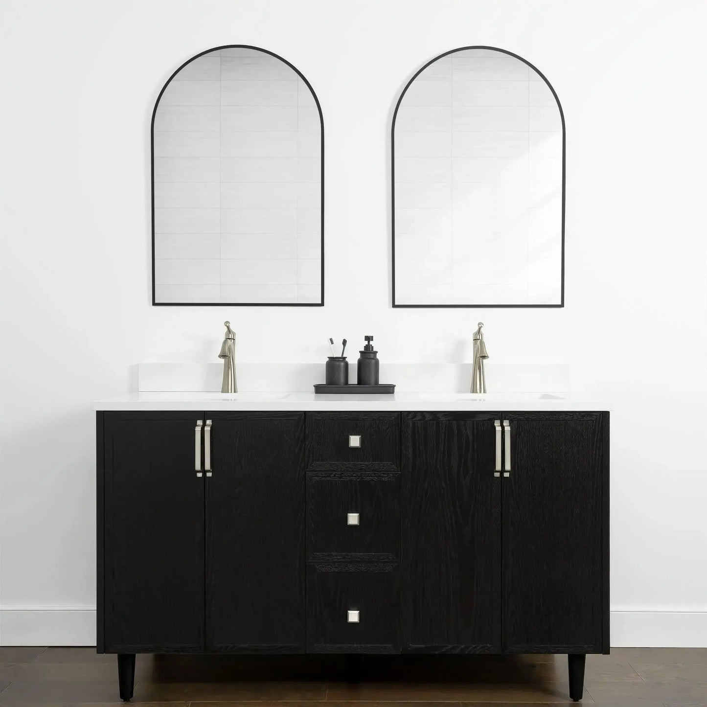 Cape Breton 60", Teodor® Blackened Oak Vanity, Double Sink Teodor Bathroom VanityCanada