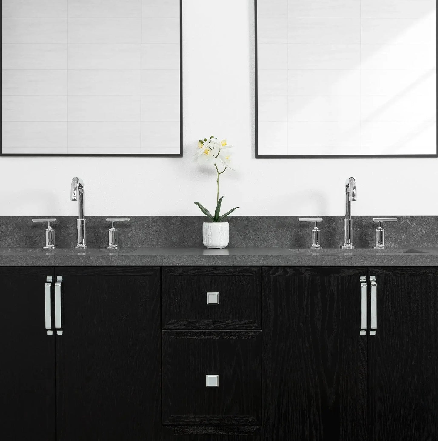Cape Breton 60", Teodor® Blackened Oak Vanity, Double Sink Teodor Bathroom VanityCanada