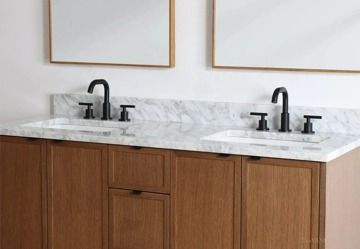 Cape Breton SLIM 60" Mid Century Oak Bathroom Vanity, Double Sink Teodor Bathroom Vanity Canada