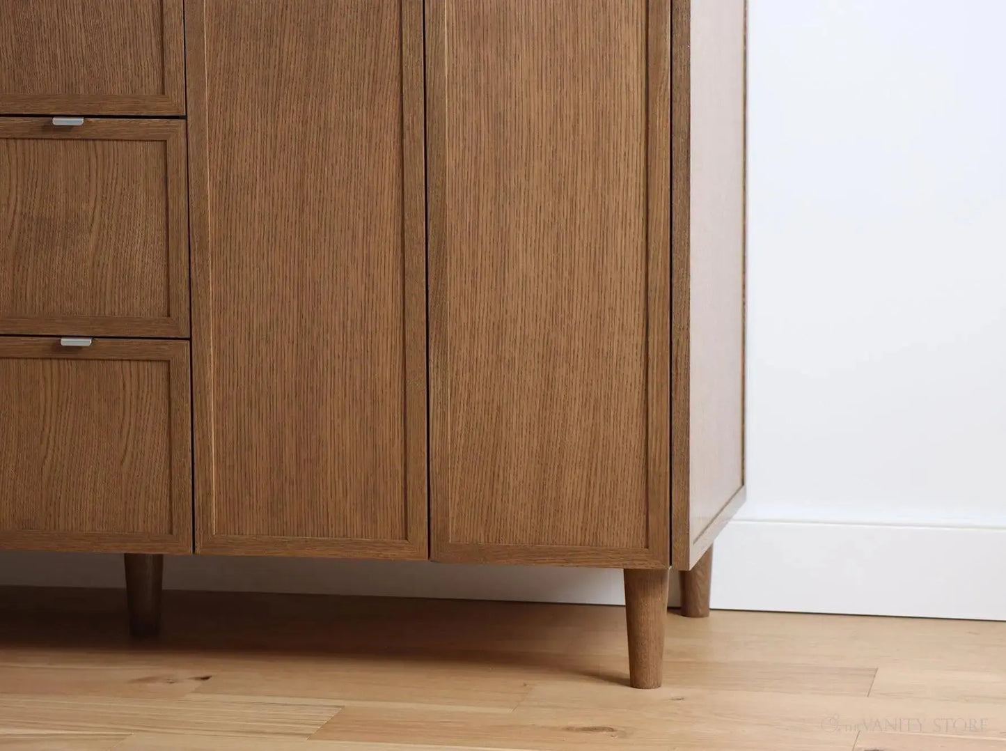 Cape Breton SLIM 60" Mid Century Oak Bathroom Vanity, Double Sink Teodor Bathroom Vanity Canada