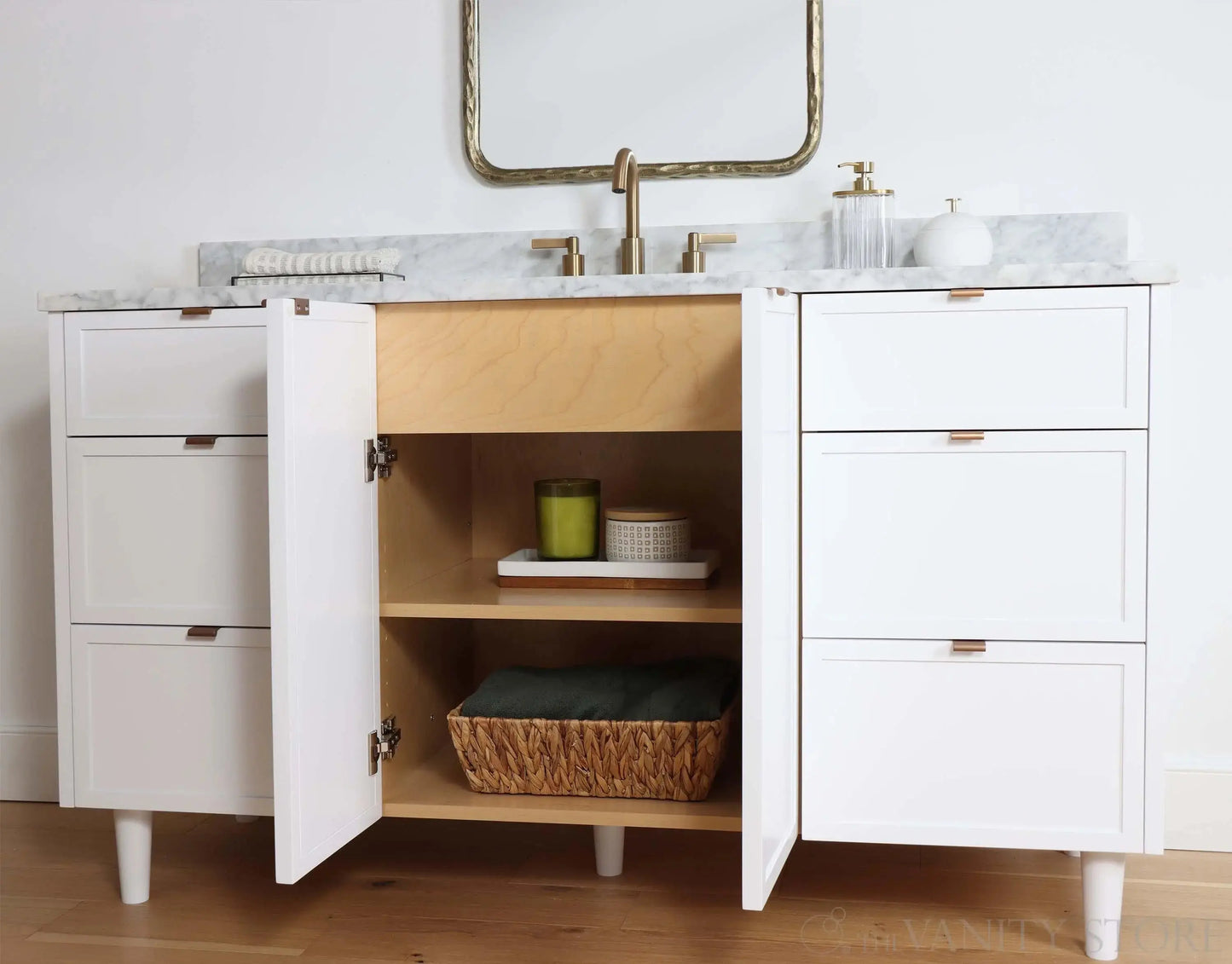 Cape Breton SLIM 60" Satin White Bathroom Vanity Teodor Bathroom Vanity Canada