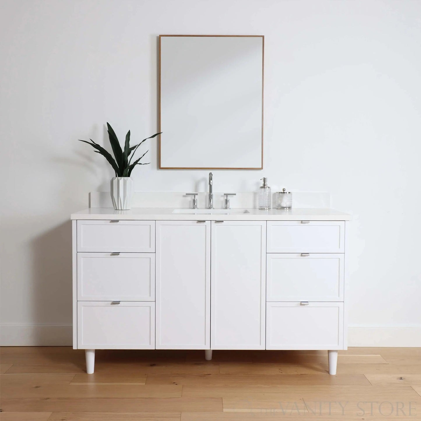 Cape Breton SLIM 60" Satin White Bathroom Vanity Teodor Bathroom Vanity Canada