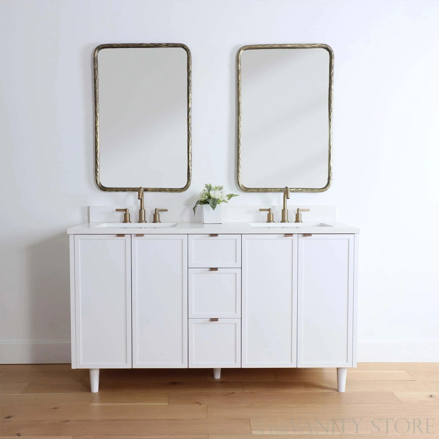 Cape Breton SLIM 60" Satin White Bathroom Vanity, Double Sink Teodor Bathroom Vanity Canada