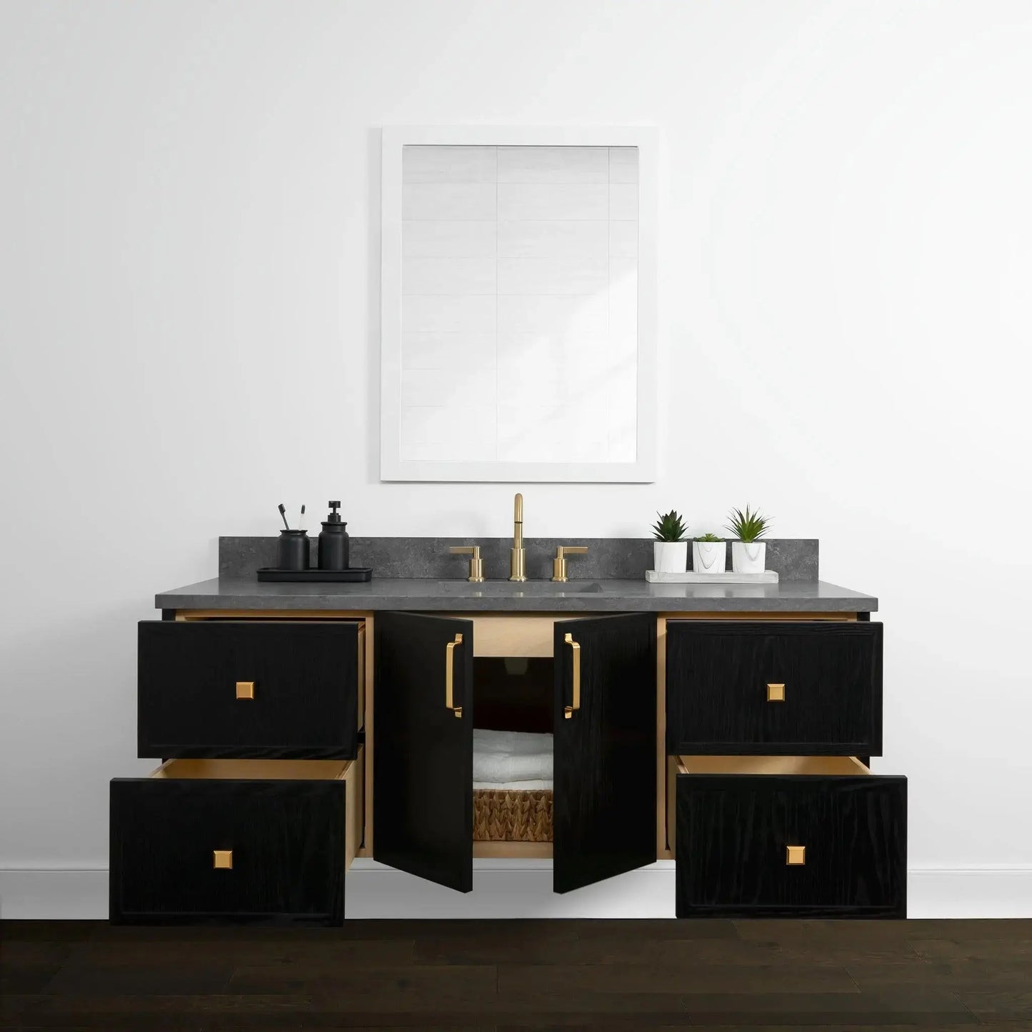 Cape Breton 60", Teodor® Wall Mount Blackened Oak Vanity Teodor Bathroom VanityCanada