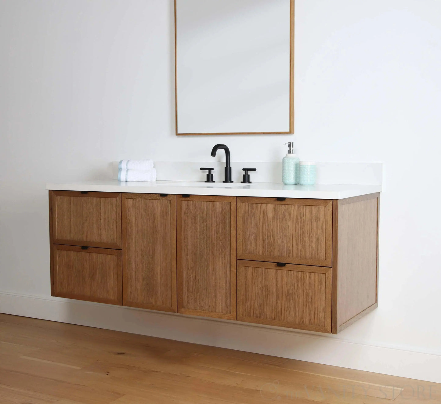 Cape Breton SLIM 60" Wall Mount Mid Century Oak Bathroom Vanity Teodor Bathroom Vanity Canada