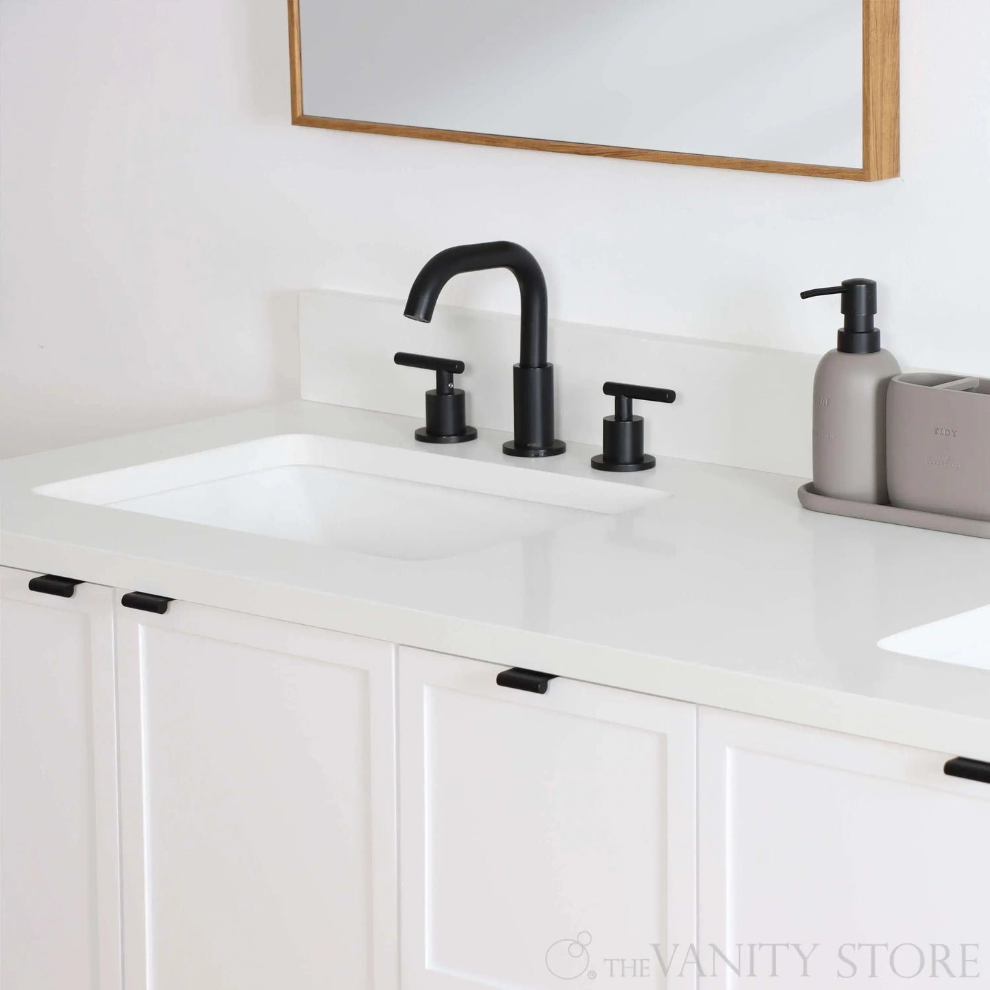 Cape Breton SLIM 60" Wall Mount Satin White Bathroom Vanity, Double Sink Teodor Bathroom Vanity Canada