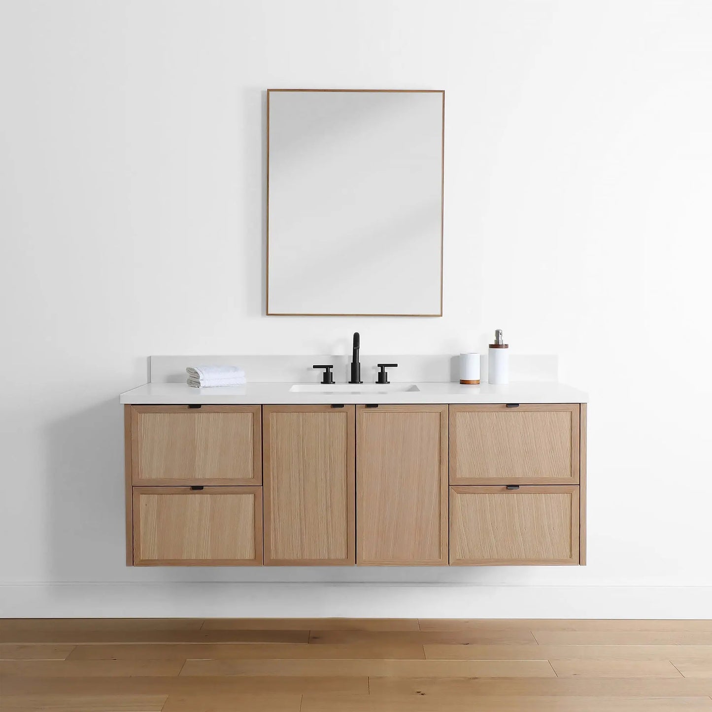 Cape Breton 60", Teodor® Wall Mount White Oak Vanity Teodor Bathroom VanityCanada
