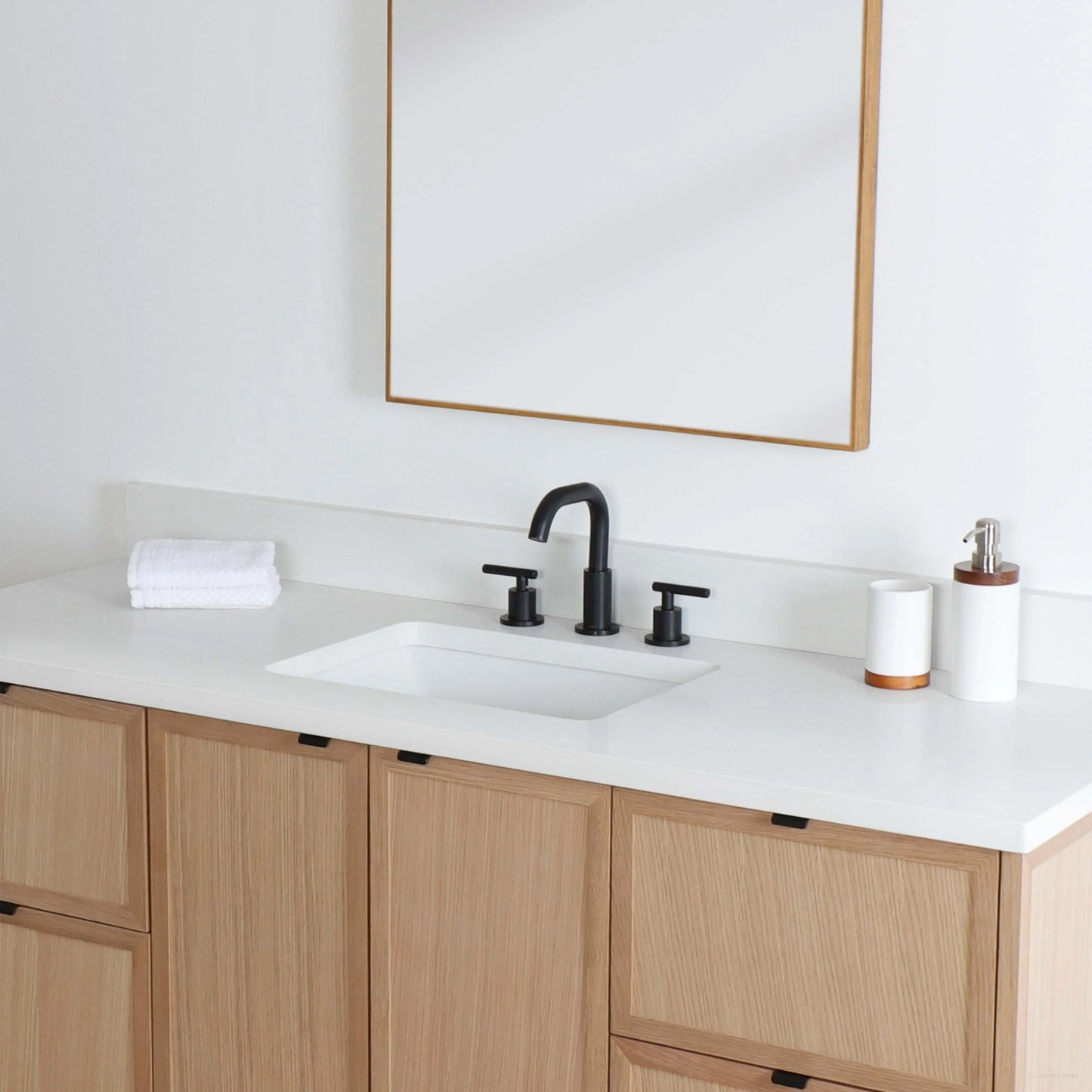 Cape Breton SLIM 60" Wall Mount White Oak Bathroom Vanity