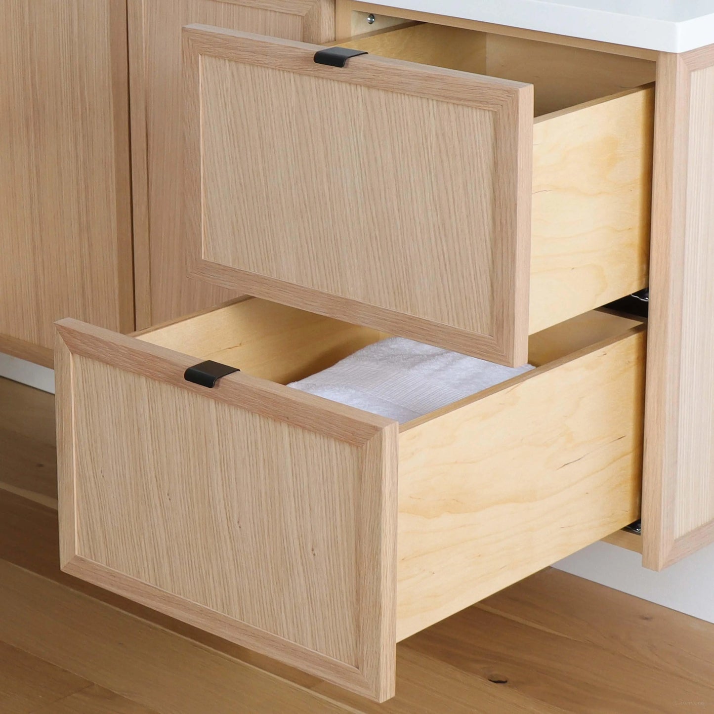 Cape Breton SLIM 60" Wall Mount White Oak Bathroom Vanity