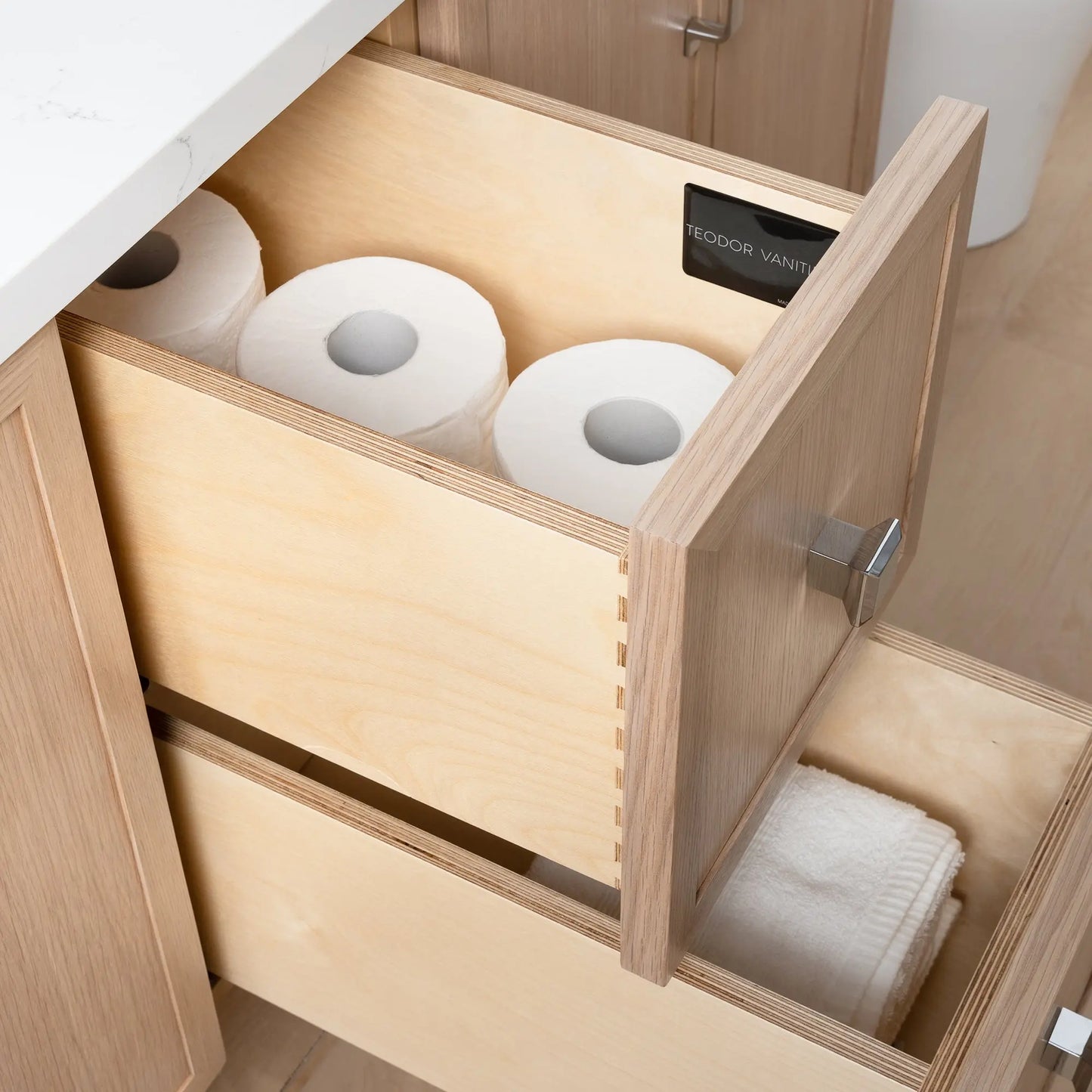 Cape Breton 60", Teodor® Wall Mount White Oak Vanity, Double Sink Teodor Bathroom VanityCanada