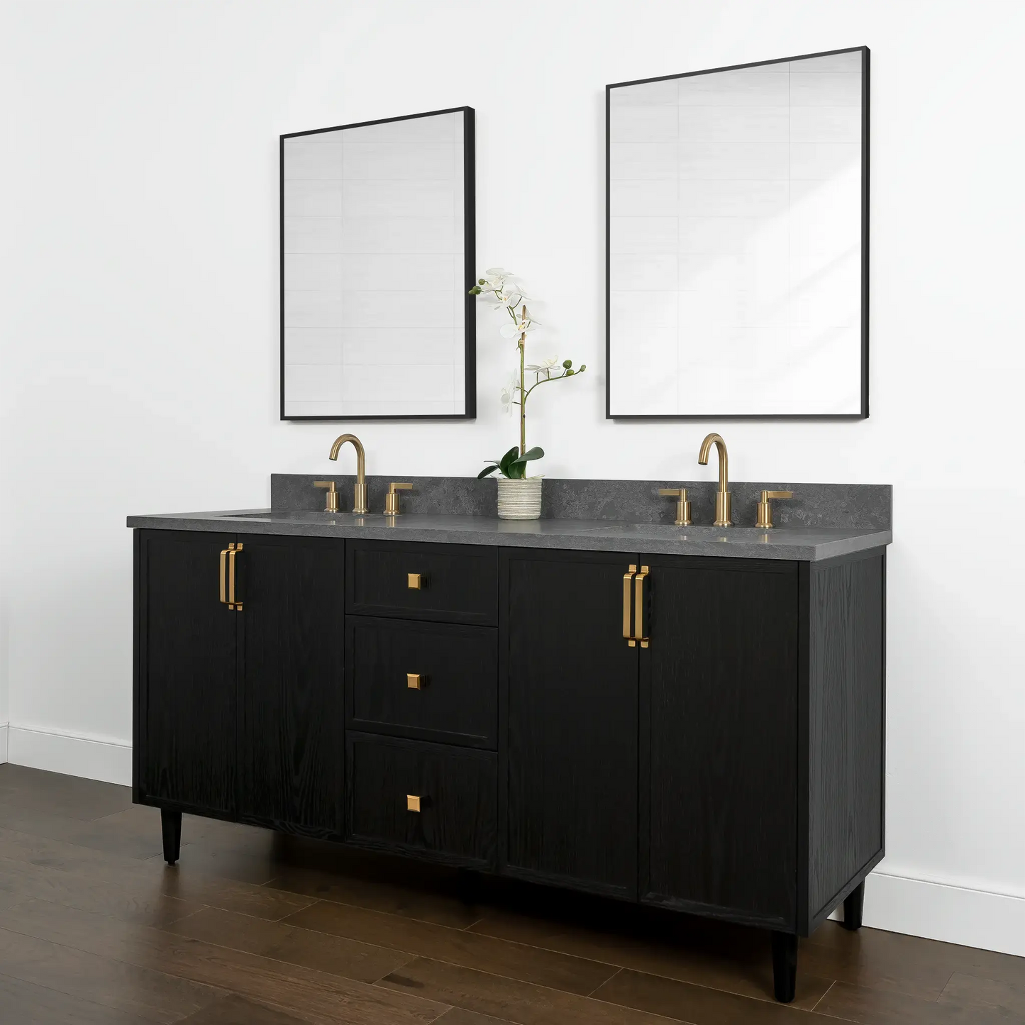 Cape Breton 72", Teodor® Blackened Oak Vanity, Double Sink Teodor Bathroom VanityCanada