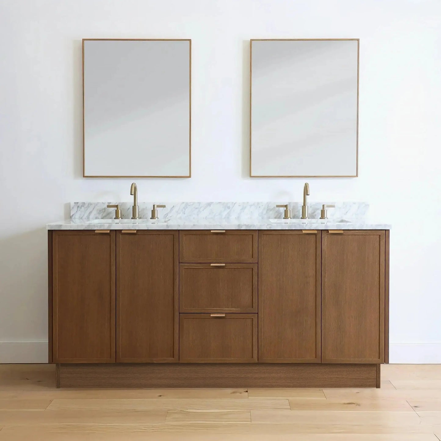 Cape Breton SLIM 72" Mid Century Oak Bathroom Vanity, Double Sink Teodor Bathroom Vanity Canada