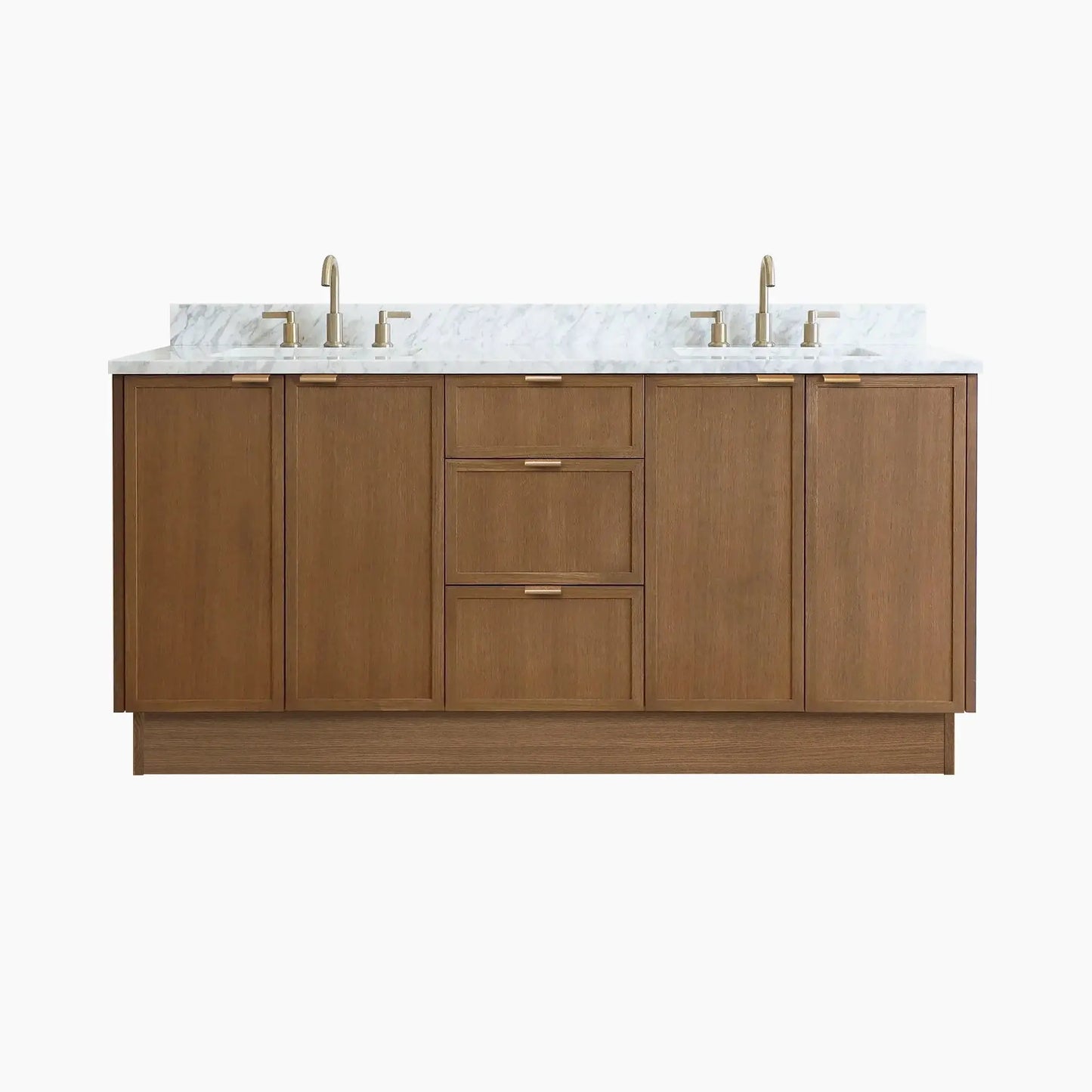 Cape Breton SLIM 72" Mid Century Oak Bathroom Vanity, Double Sink Teodor Bathroom Vanity Canada