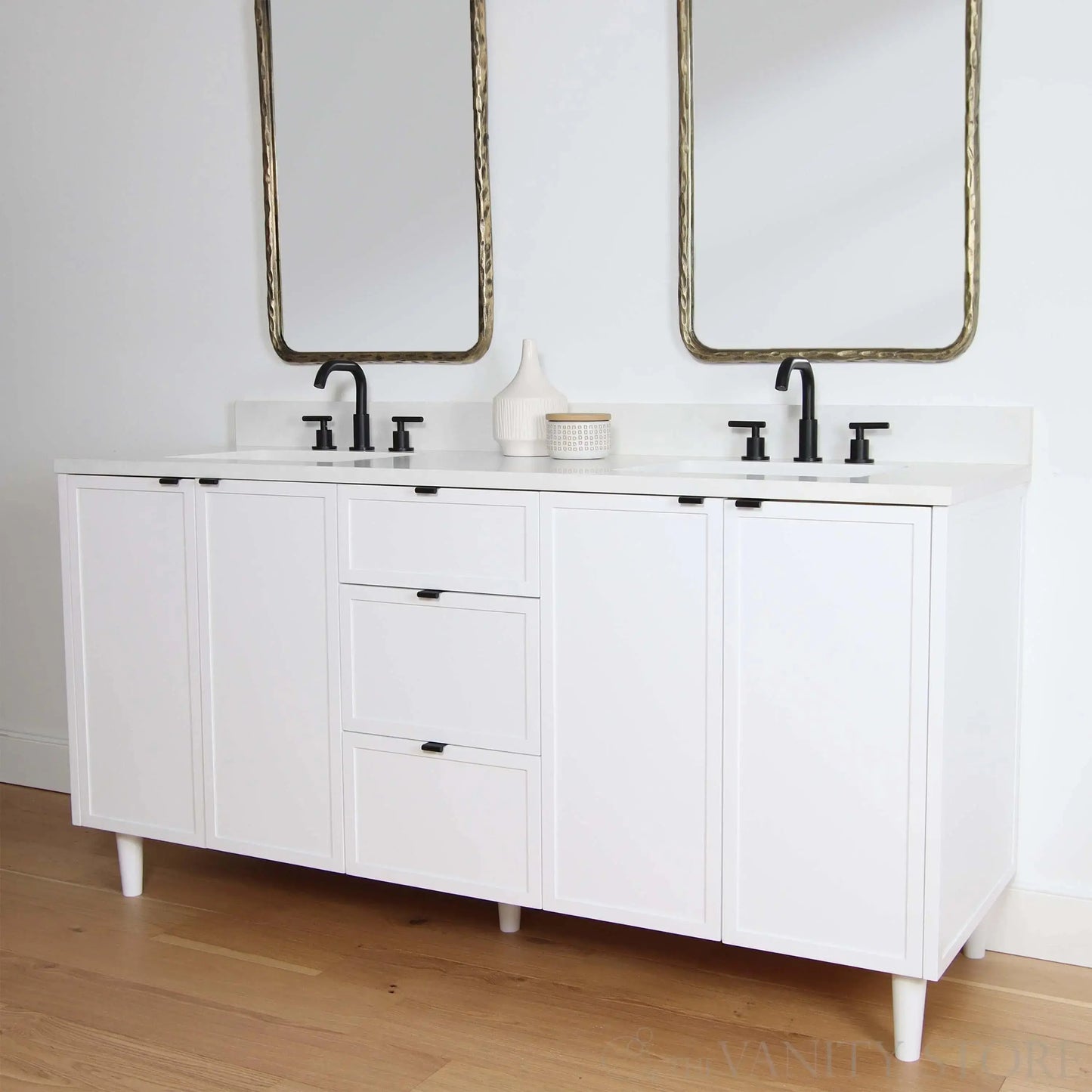 Cape Breton SLIM 72" Satin White Bathroom Vanity, Double Sink Teodor Bathroom Vanity Canada