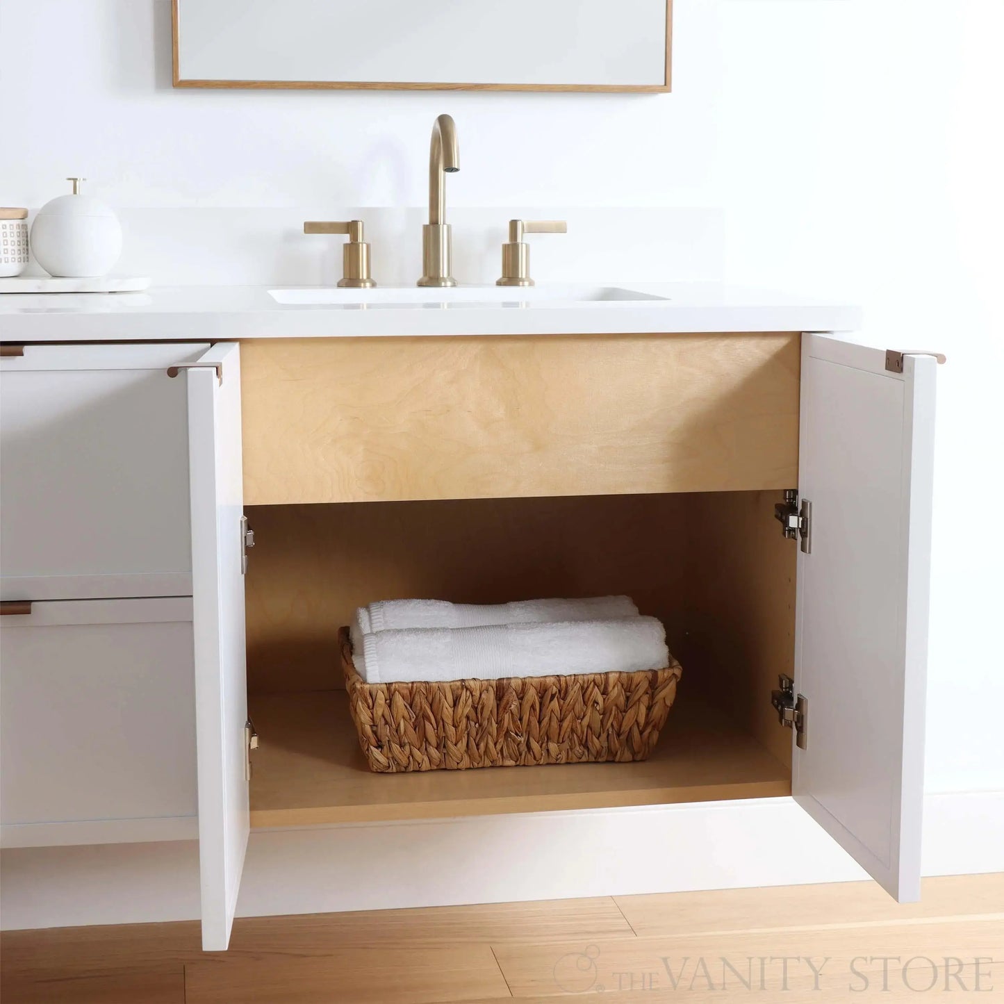 Cape Breton SLIM 72" Wall Mount Satin White Bathroom Vanity, Double Sink Teodor Bathroom Vanity Canada