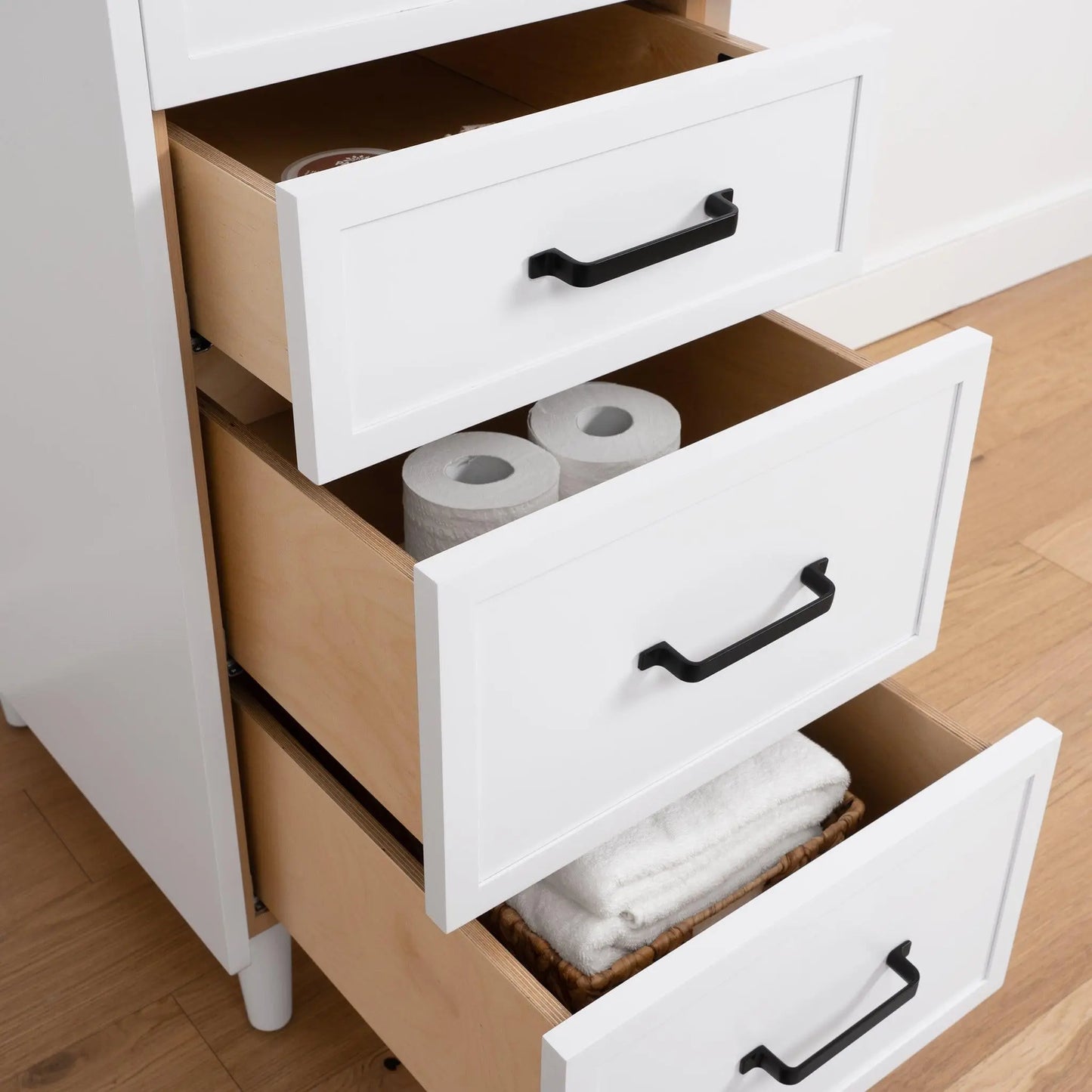 Cape Breton, Teodor® Satin White Linen Cabinet Teodor Bathroom VanityCanada