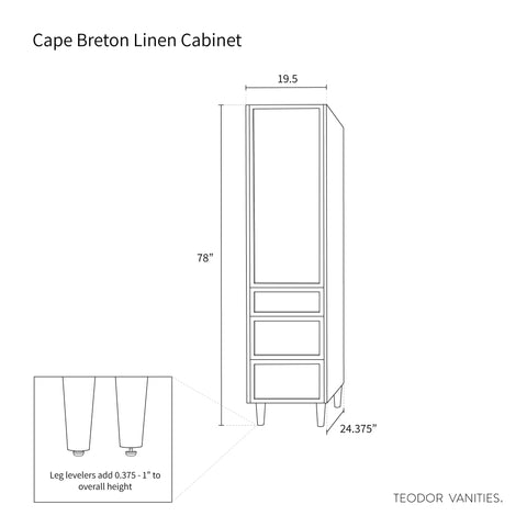 Cape Breton, Teodor® Satin White Linen Cabinet Teodor Bathroom VanityCanada