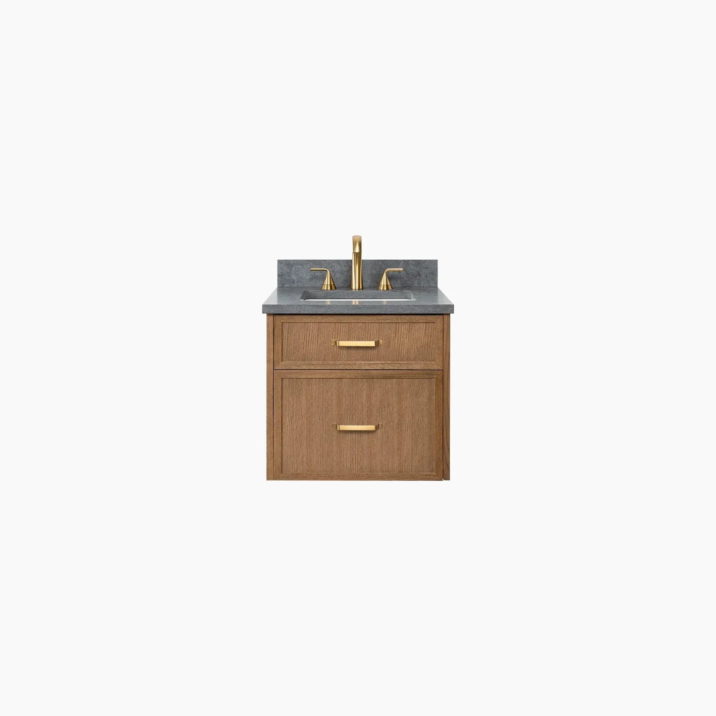 Cape Breton SLIM 24" Wall Mount Mid Century Oak Bathroom Vanity - All Drawers Teodor Bathroom Vanity Canada