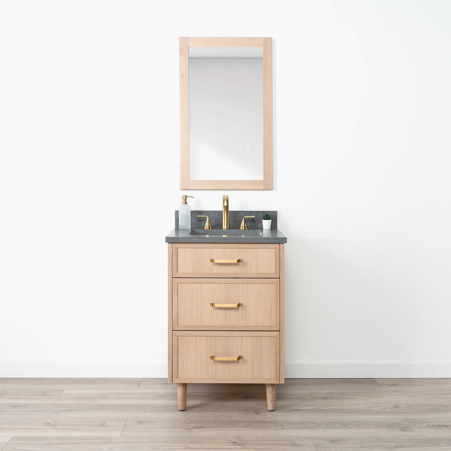 Cape Breton SLIM 24" White Oak Bathroom Vanity - All Drawers