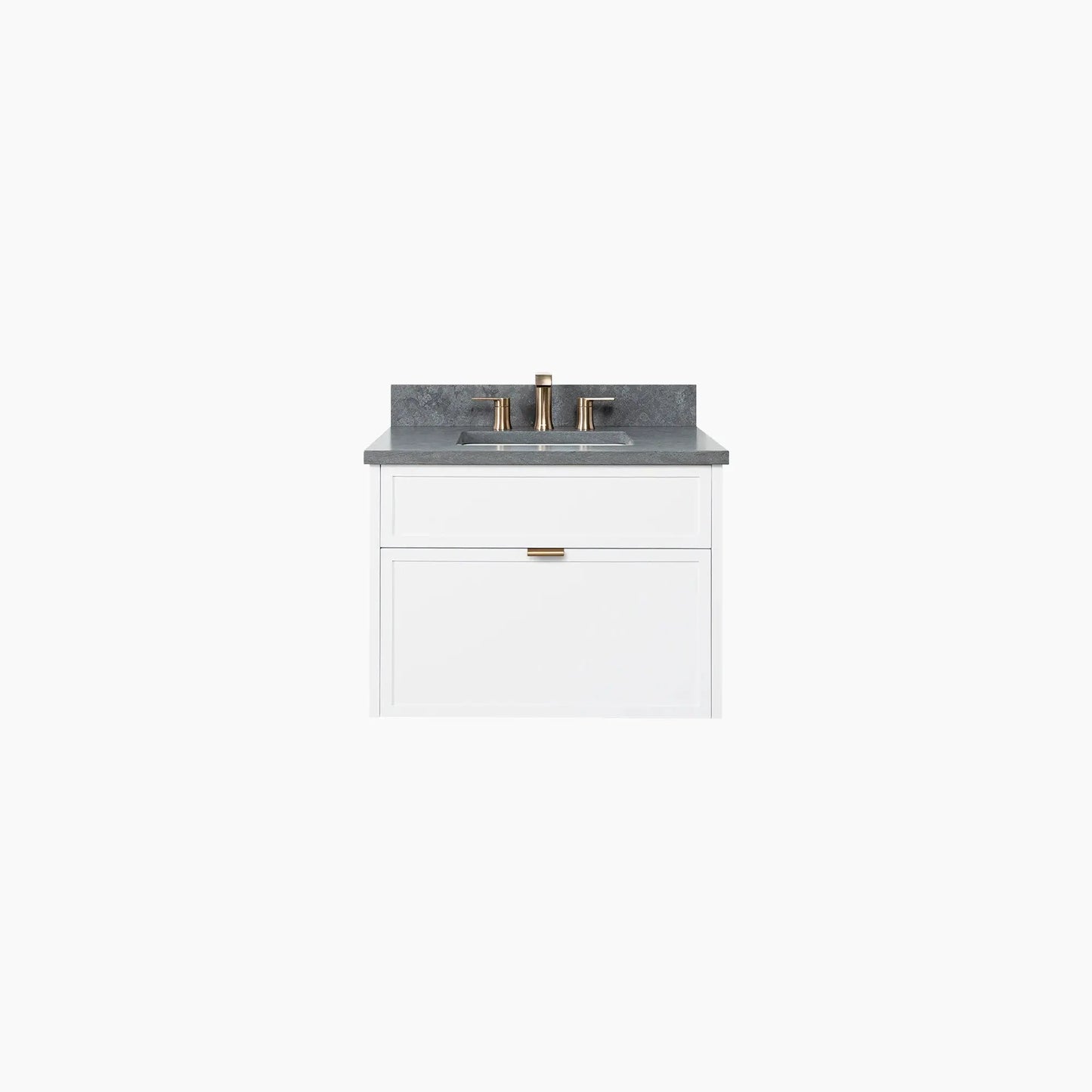 Cape Breton SLIM 30" Wall Mount Satin White Bathroom Vanity - All Drawers Teodor Bathroom Vanity Canada