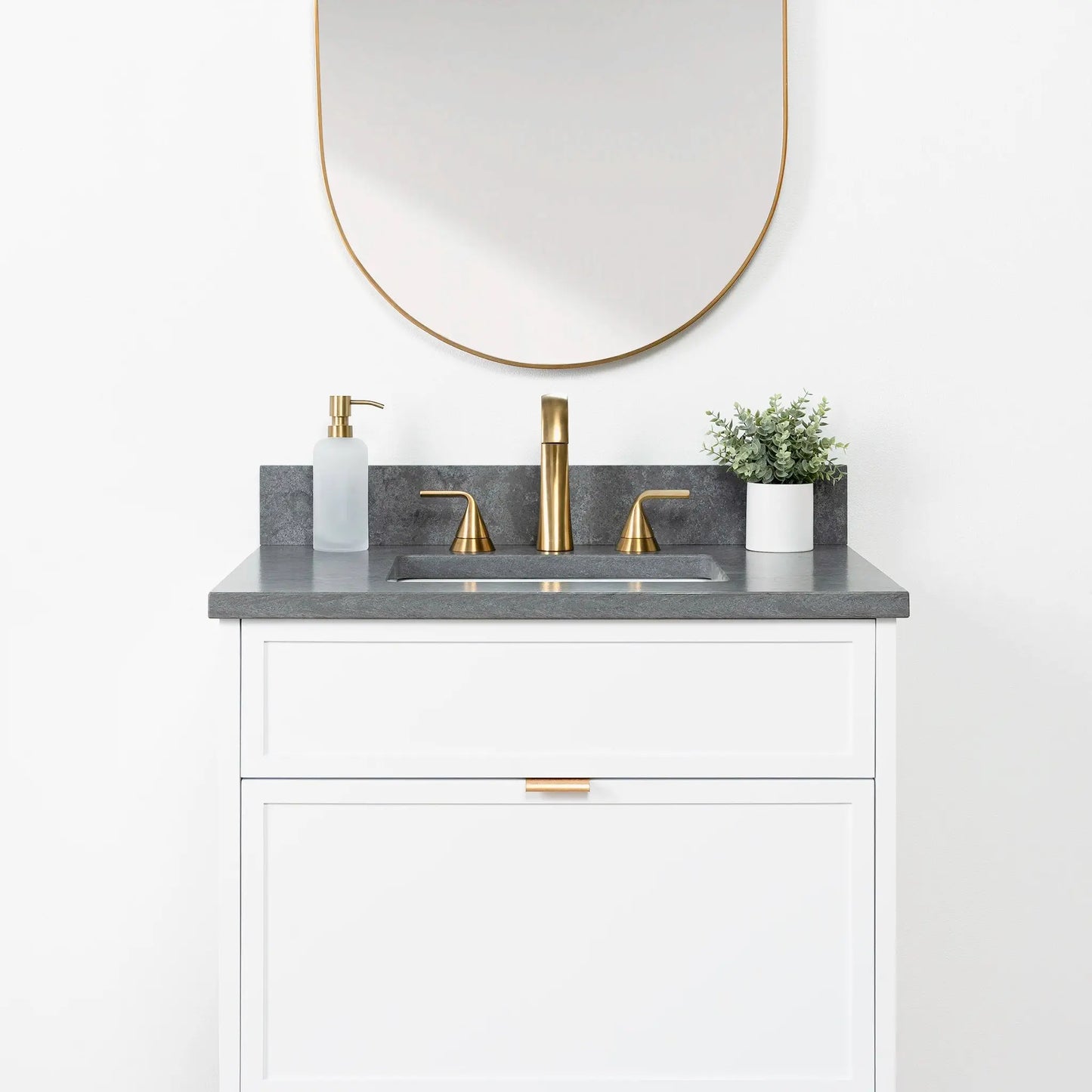 Cape Breton SLIM 30" Wall Mount Satin White Bathroom Vanity - All Drawers Teodor Bathroom Vanity Canada
