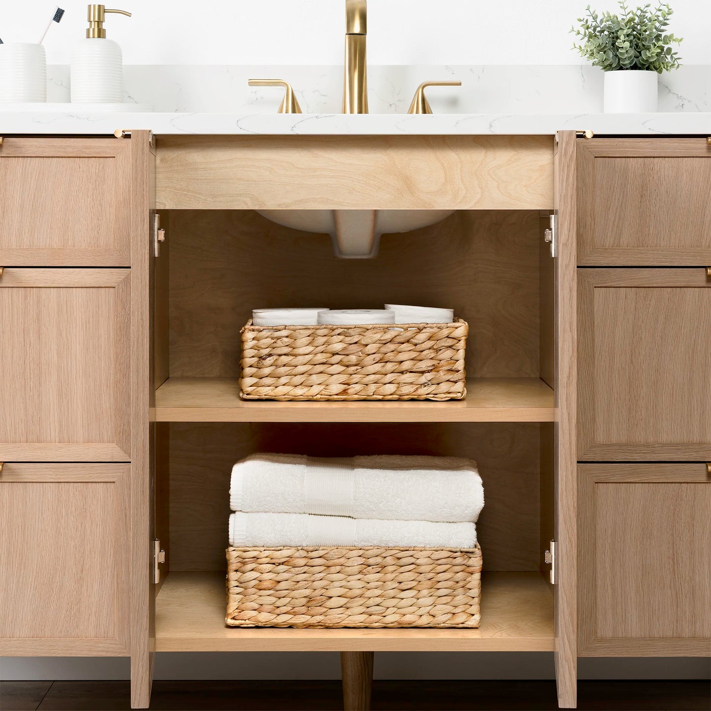 Cape Breton SLIM 60" White Oak Bathroom Vanity