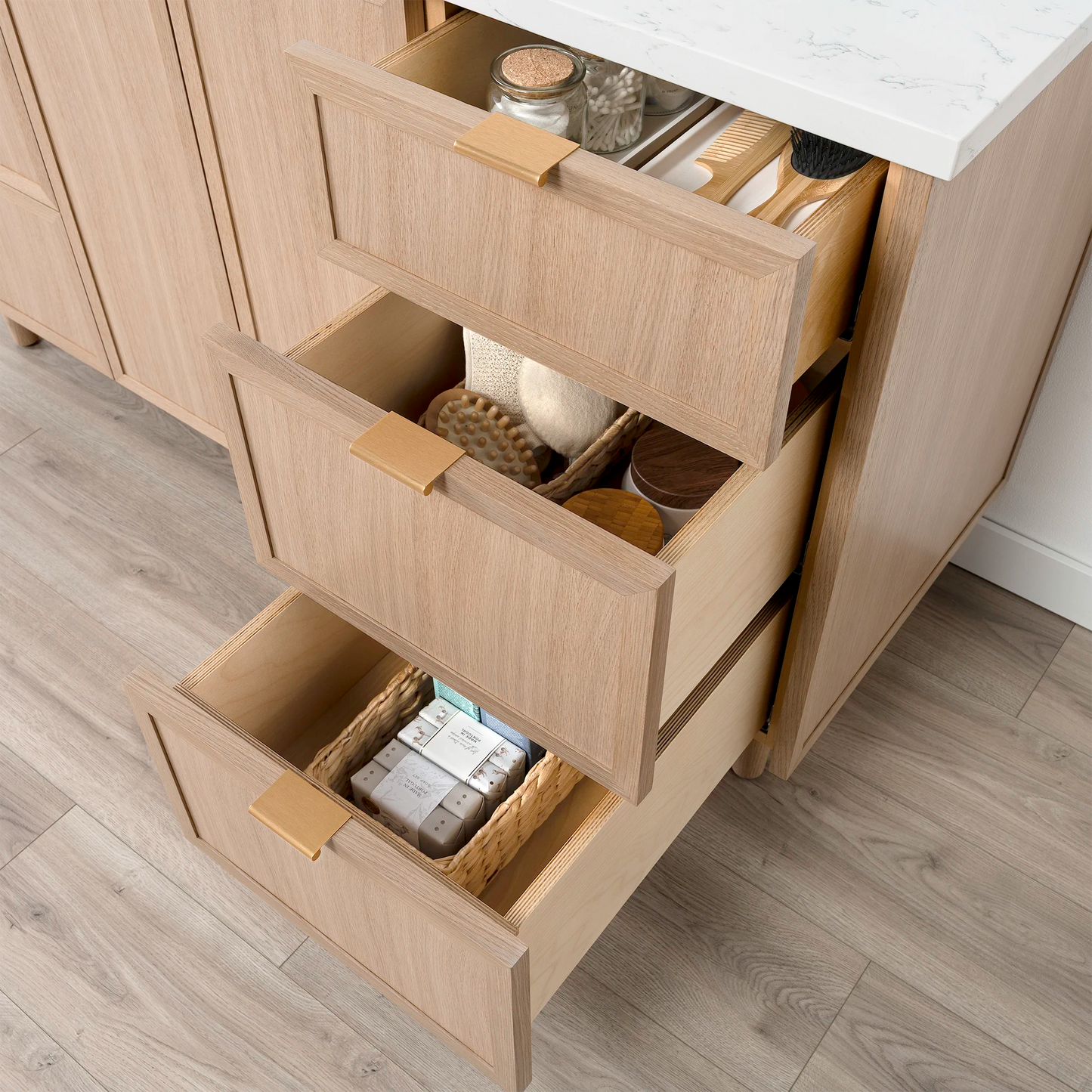 Cape Breton SLIM 60" White Oak Bathroom Vanity