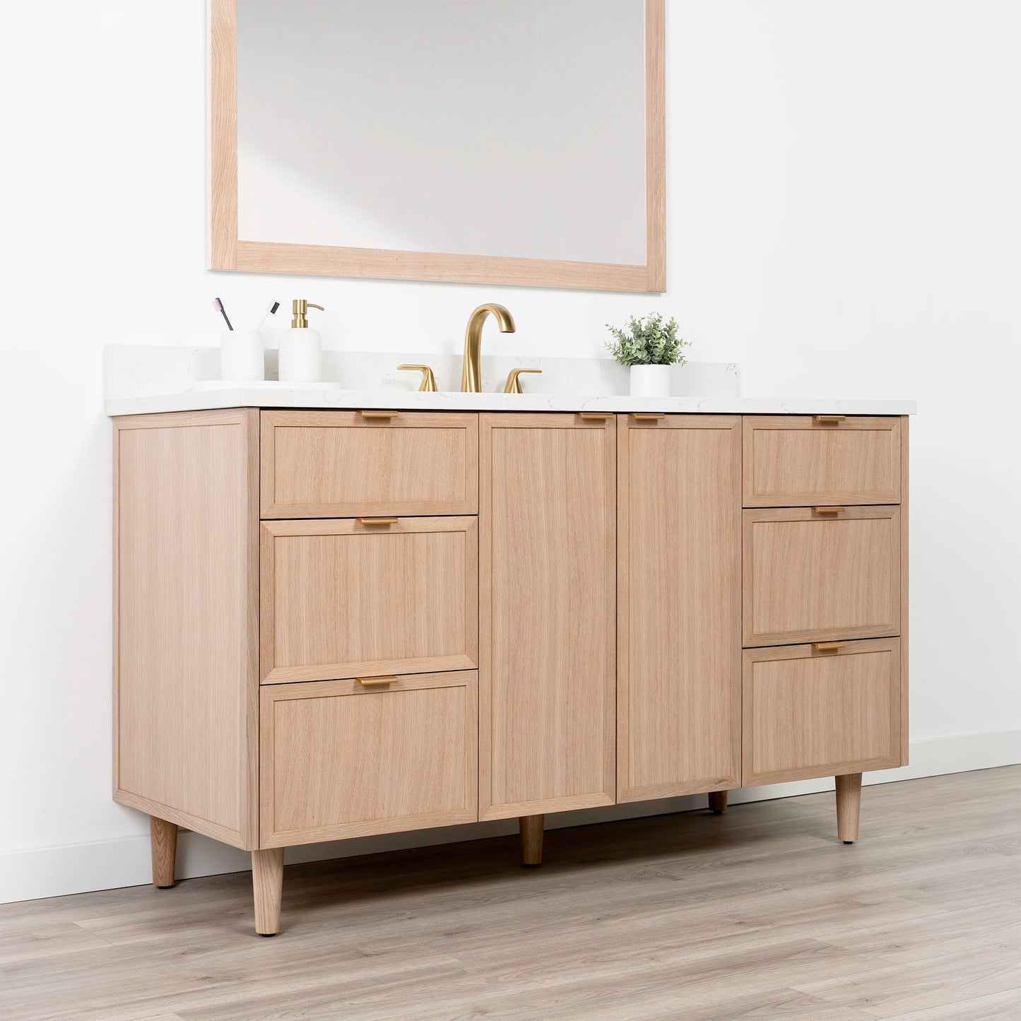 Cape Breton SLIM 60" White Oak Bathroom Vanity