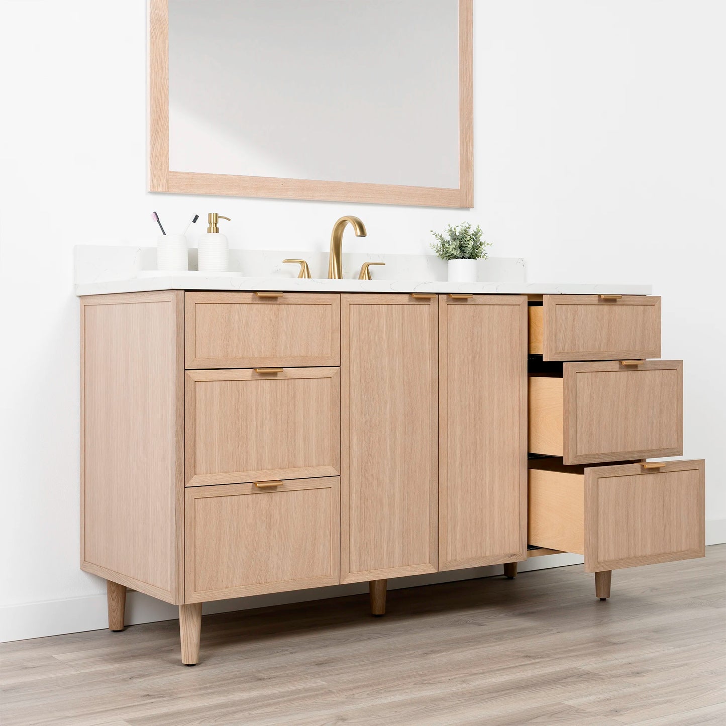 Cape Breton SLIM 60" White Oak Bathroom Vanity