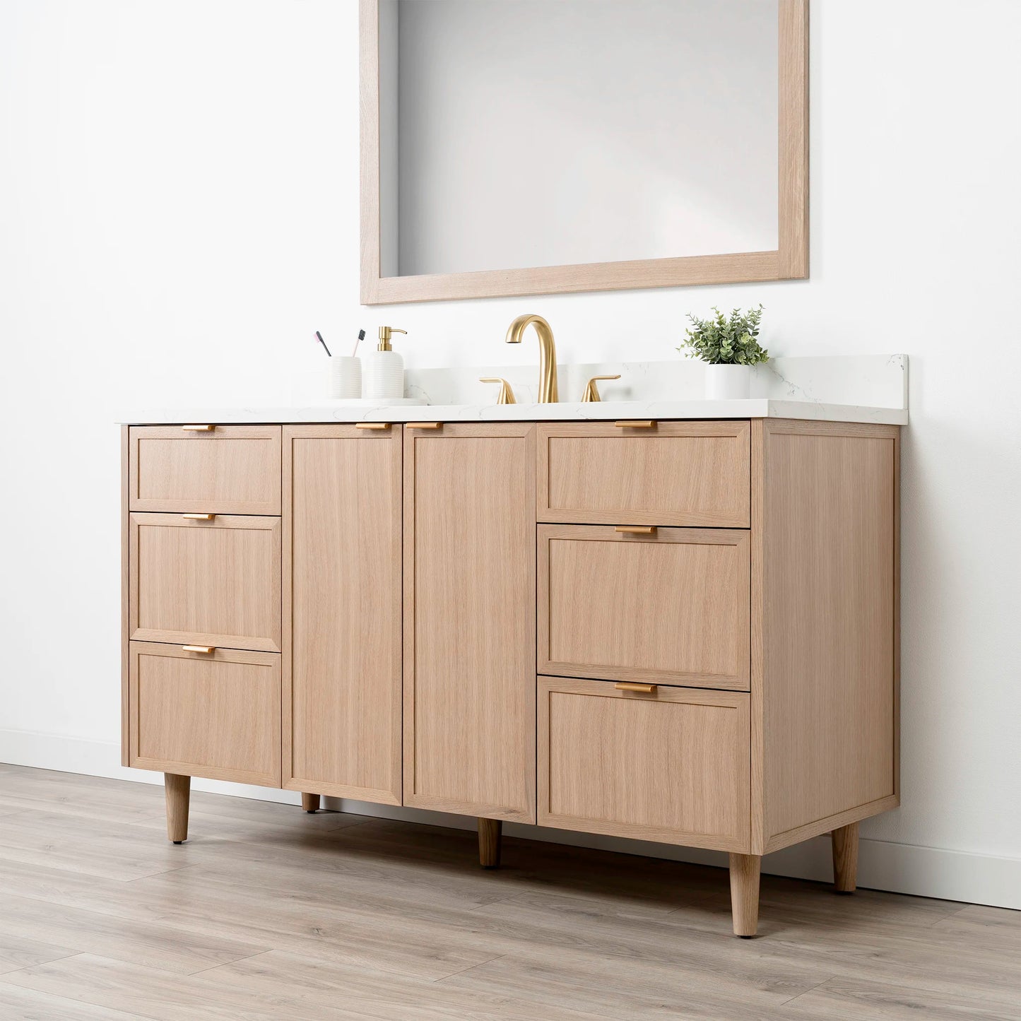 Cape Breton SLIM 60" White Oak Bathroom Vanity