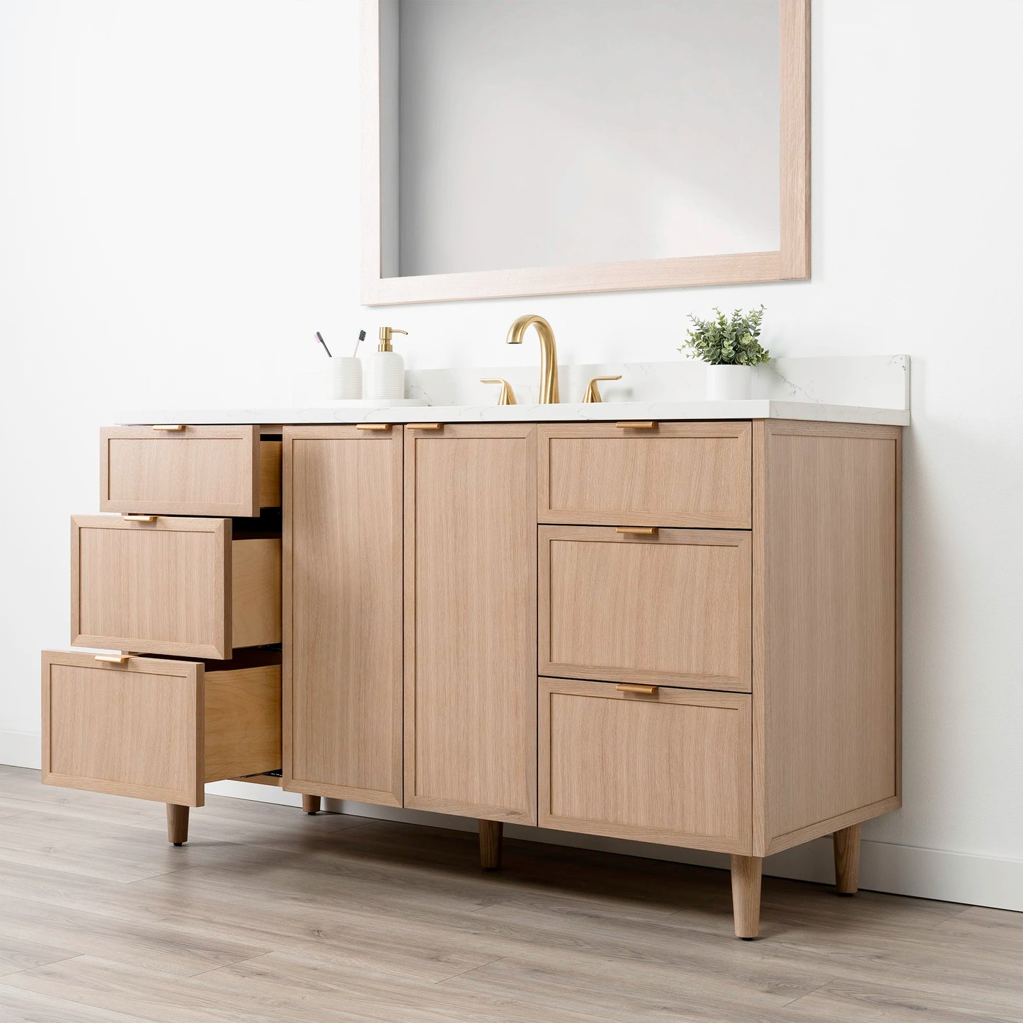 Cape Breton SLIM 60" White Oak Bathroom Vanity