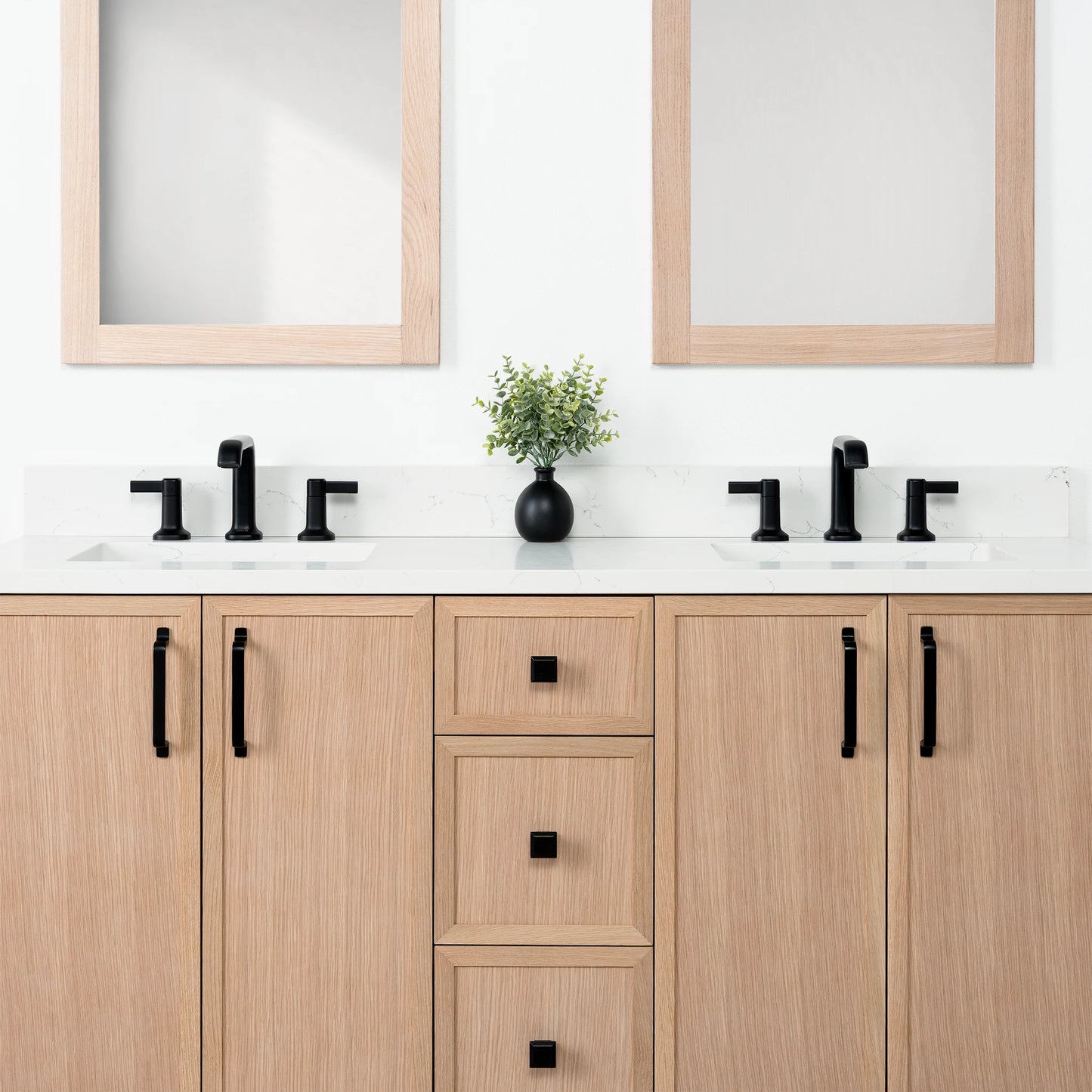 Cape Breton SLIM 60" White Oak Bathroom Vanity, Double Sink