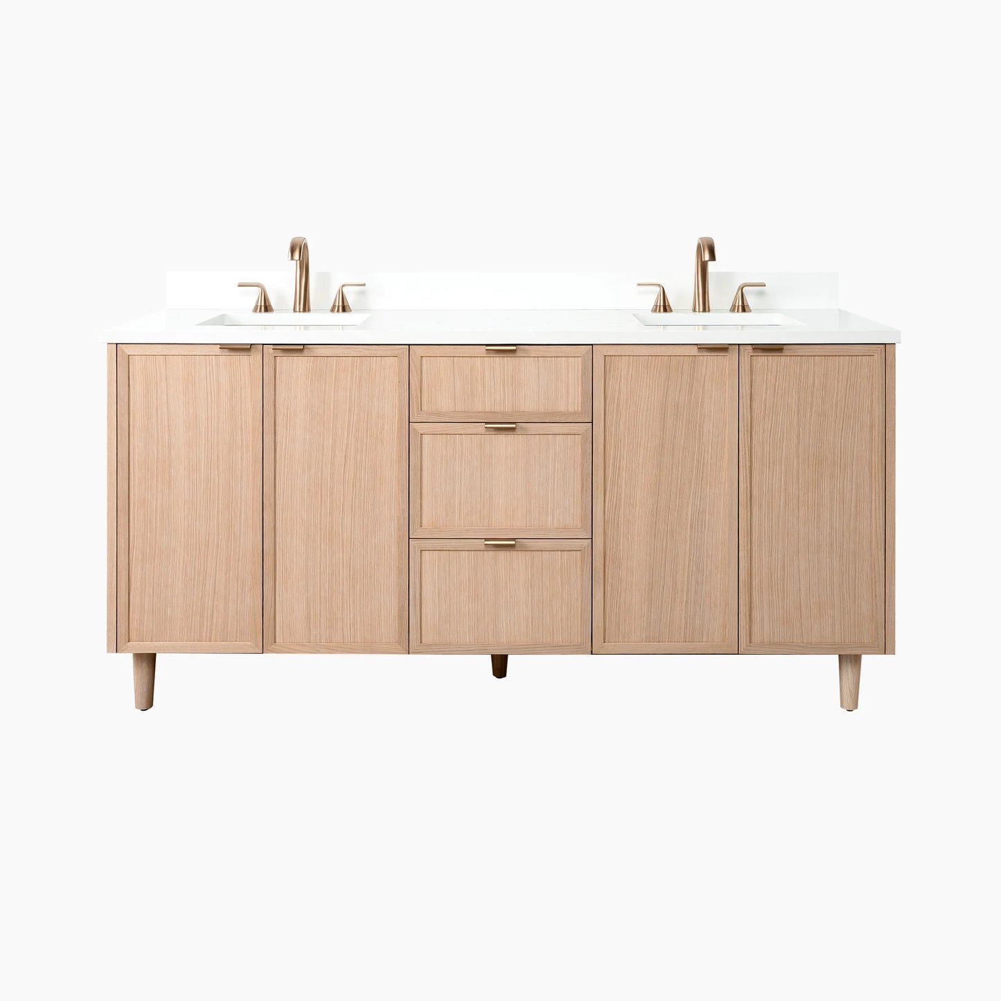 Cape Breton SLIM 72" White Oak Bathroom Vanity, Double Sink