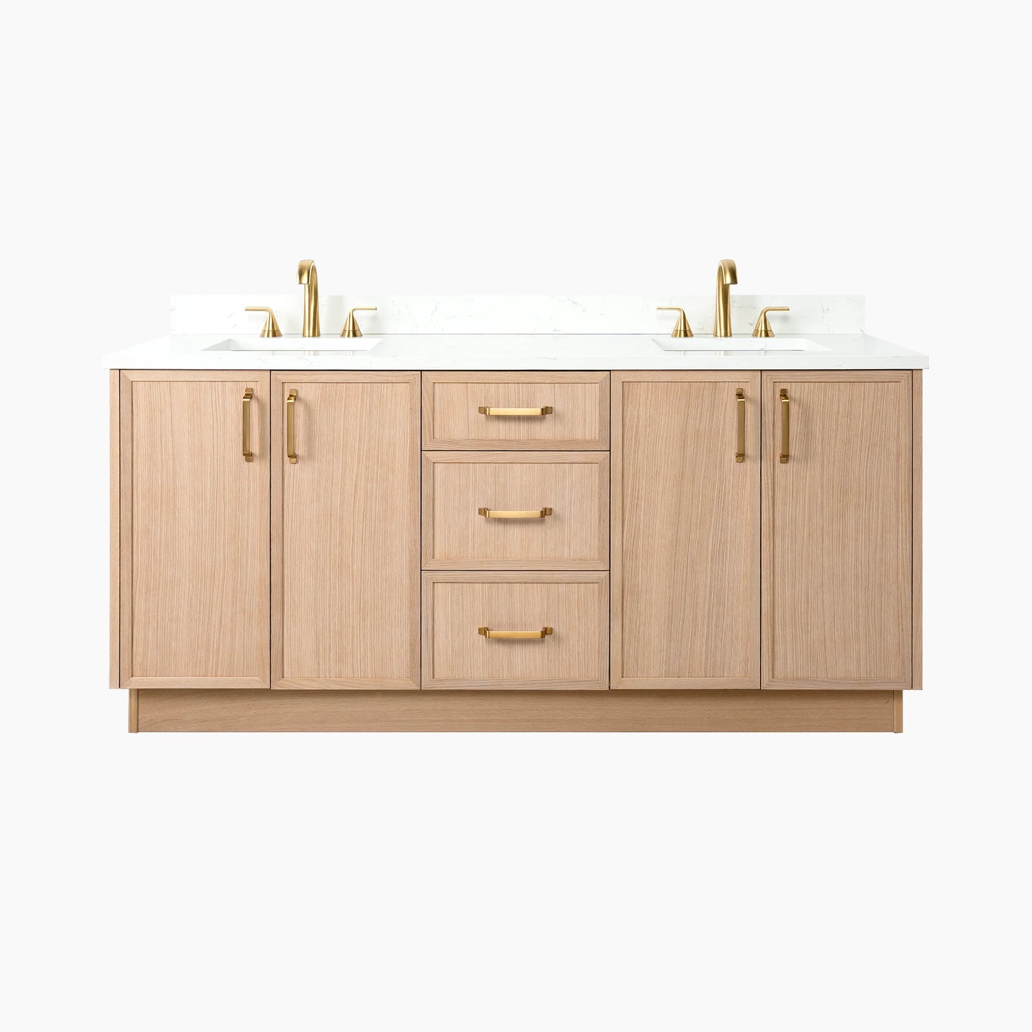 Cape Breton SLIM 72" White Oak Bathroom Vanity, Double Sink