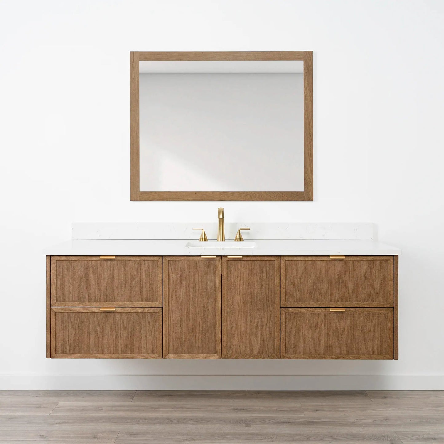 Cape Breton SLIM 72" Wall Mount Mid Century Oak Bathroom Vanity Teodor Bathroom Vanity Canada