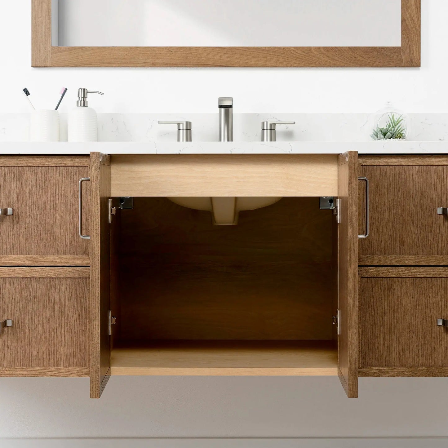 Cape Breton SLIM 72" Wall Mount Mid Century Oak Bathroom Vanity Teodor Bathroom Vanity Canada